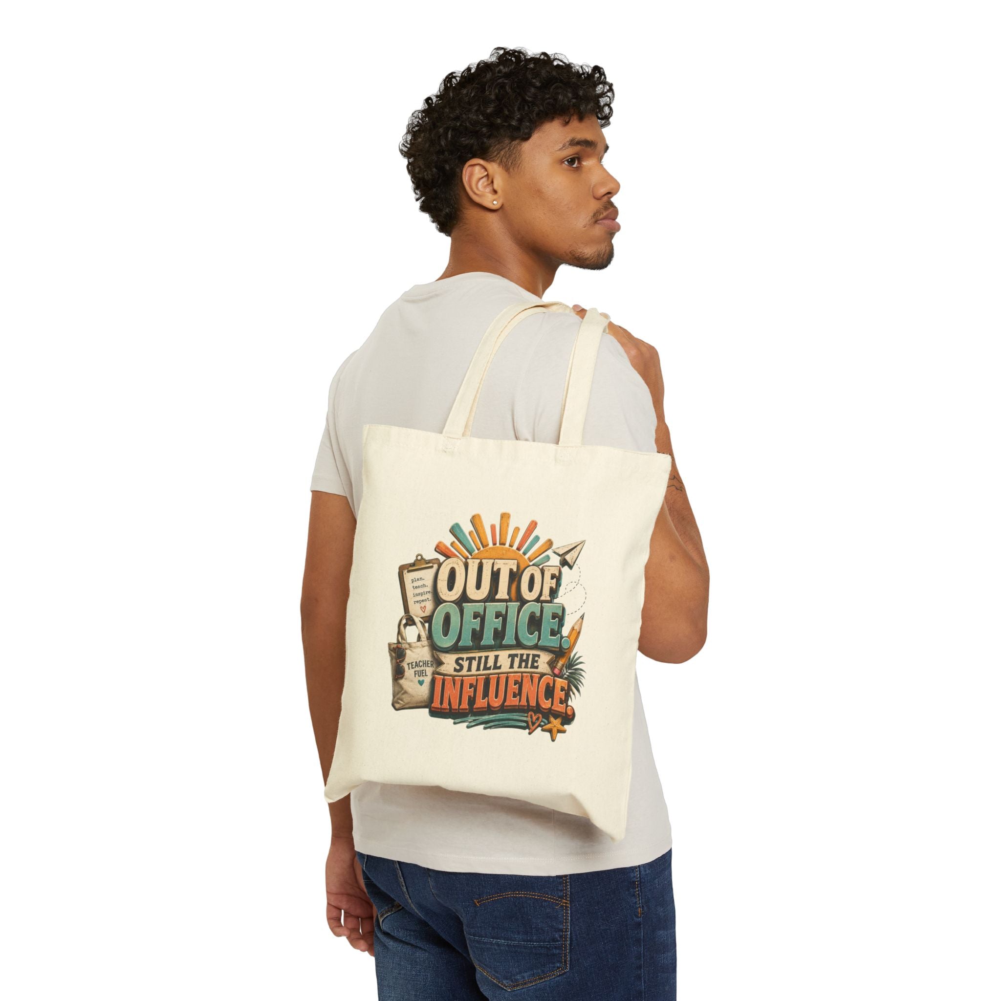 Tote Bag — "Out of Office Still the Influence" Retro Canvas Tote
