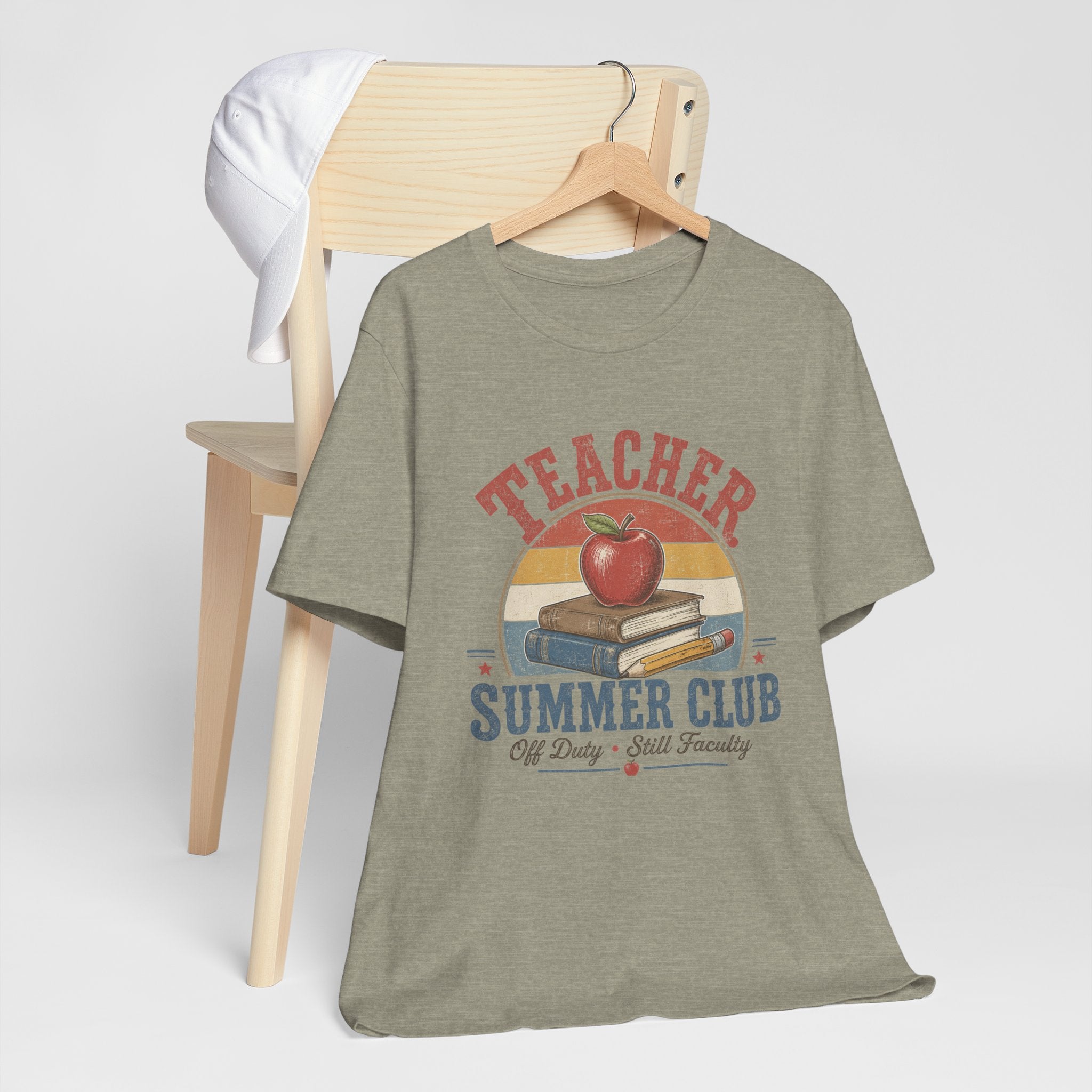 Teacher Summer Club T-Shirt — Retro Apple & Books Tee for Educators