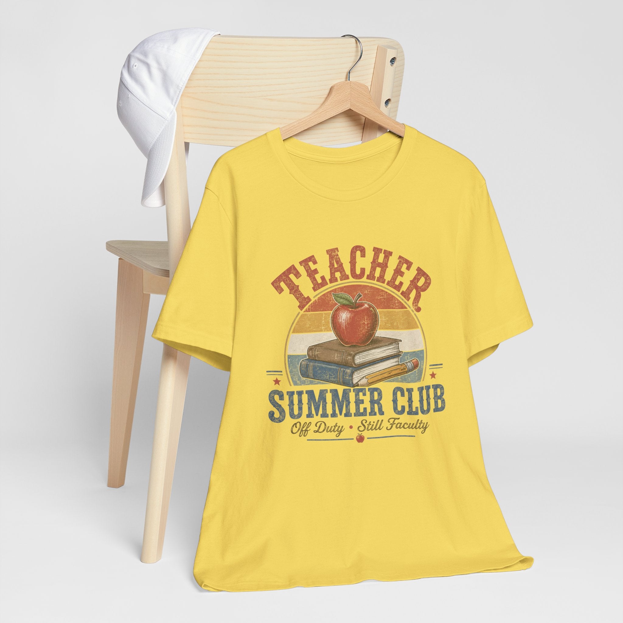 Teacher Summer Club T-Shirt — Retro Apple & Books Tee for Educators