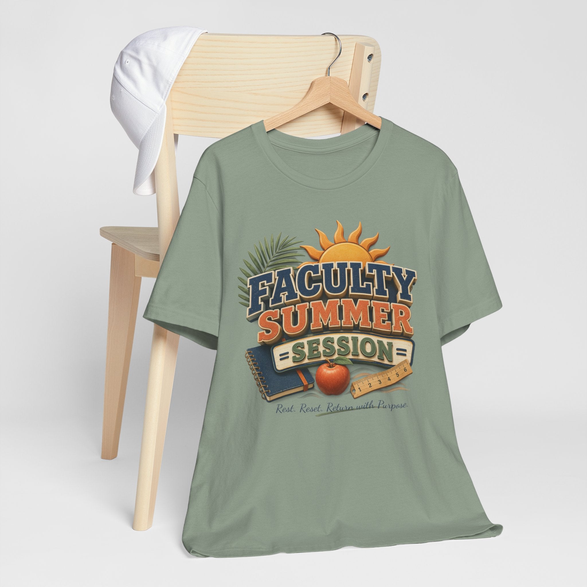 Faculty Summer Session T-Shirt — Retro Palm Sun Campus Tee