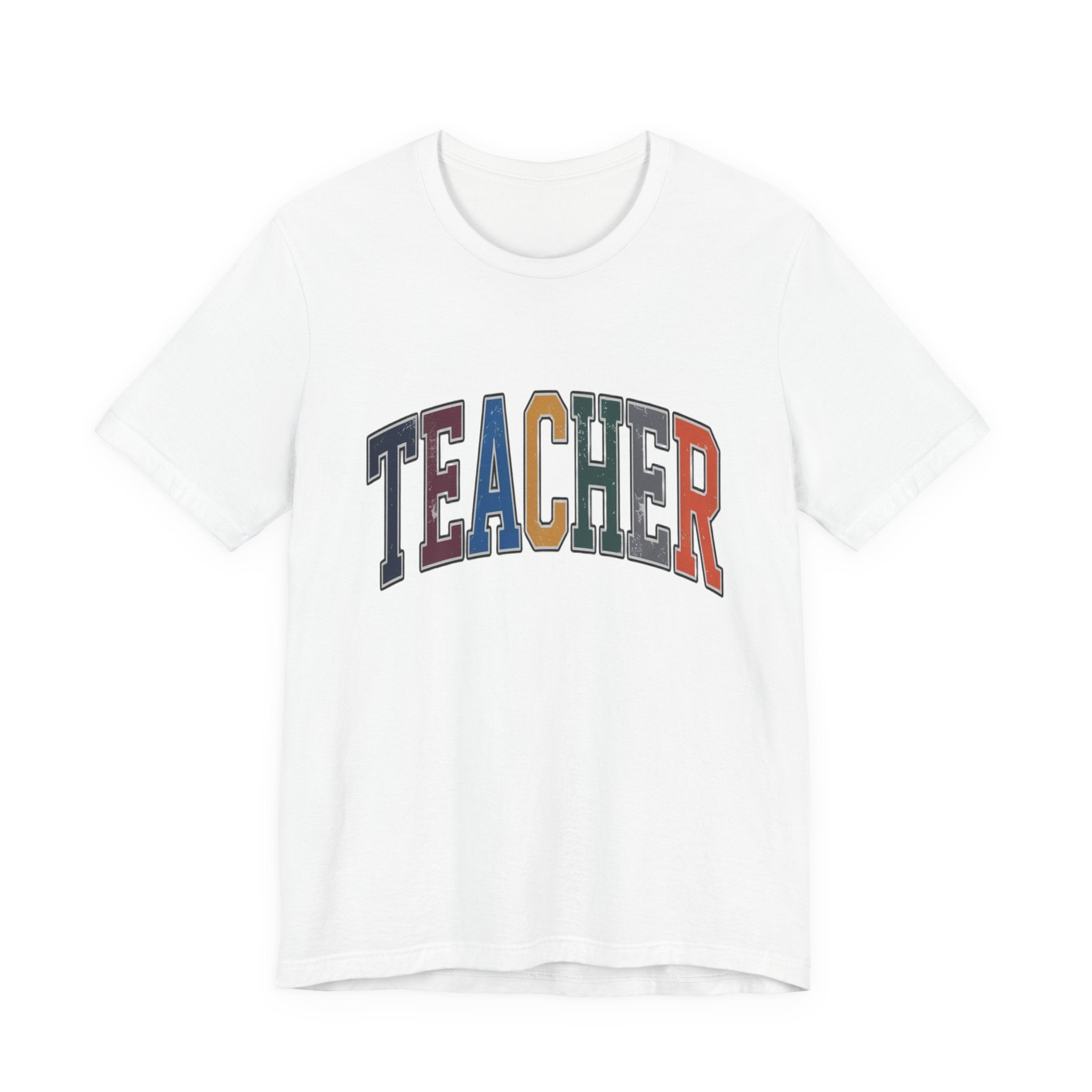Teacher Vintage Lettering T‑Shirt — Retro Collegiate Teacher Tee