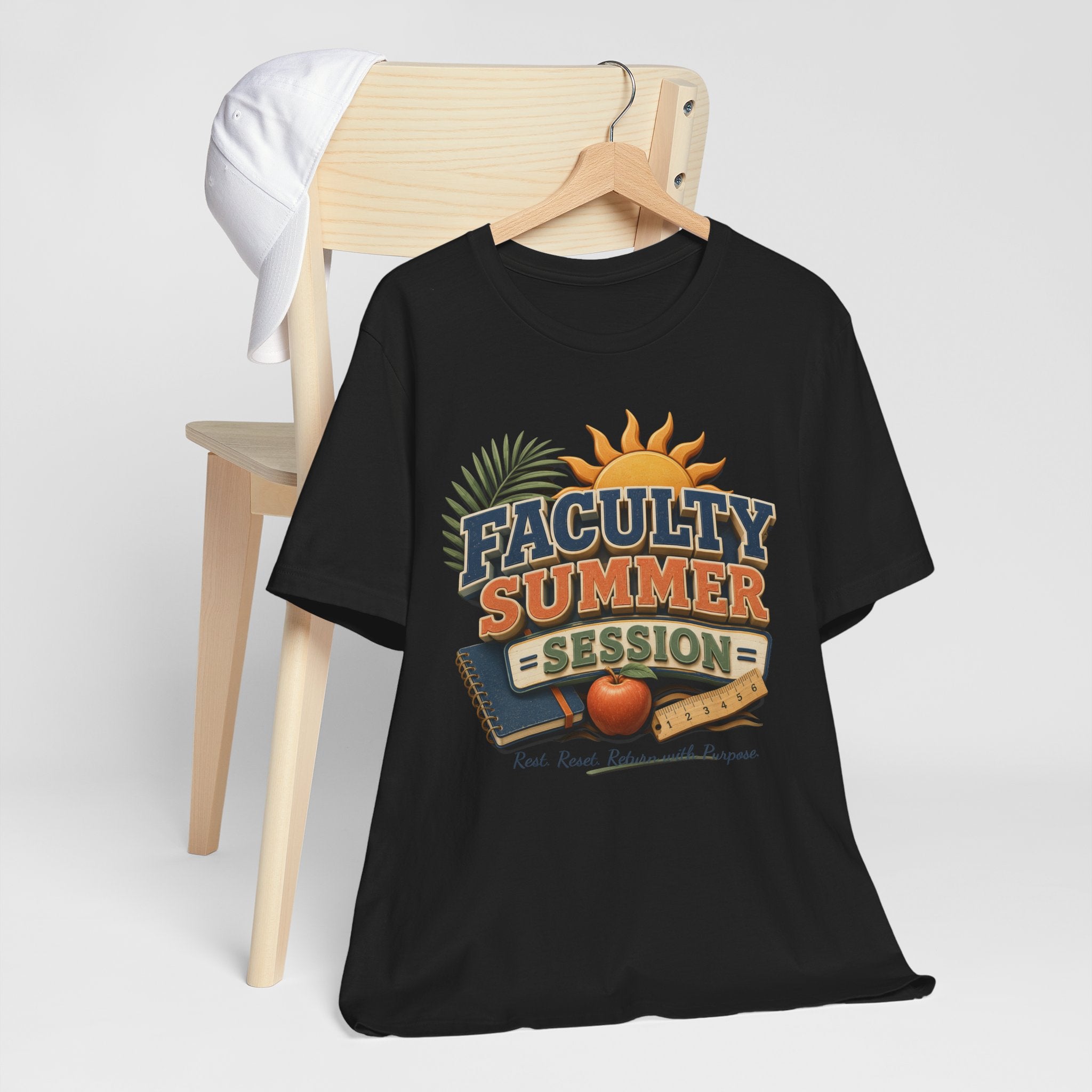 Faculty Summer Session T-Shirt — Retro Palm Sun Campus Tee