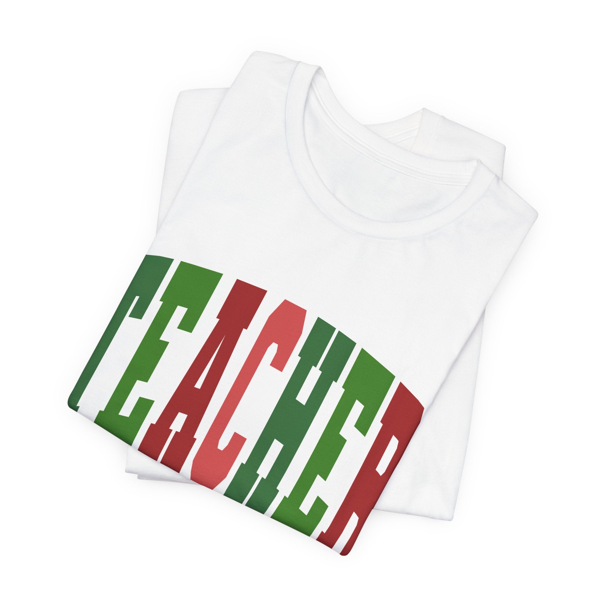 Teacher Arch Logo T‑Shirt — Red & Green School Spirit Tee
