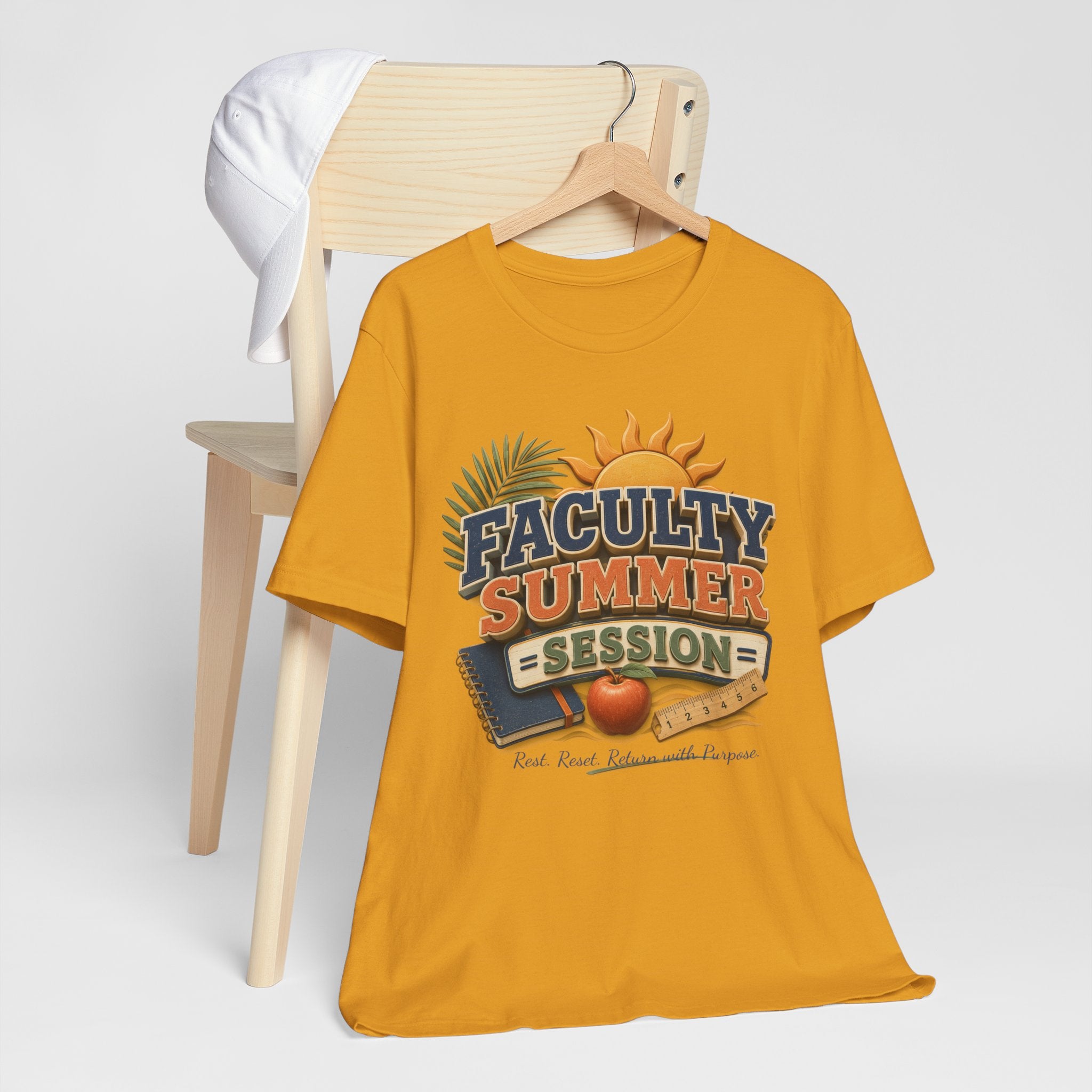 Faculty Summer Session T-Shirt — Retro Palm Sun Campus Tee