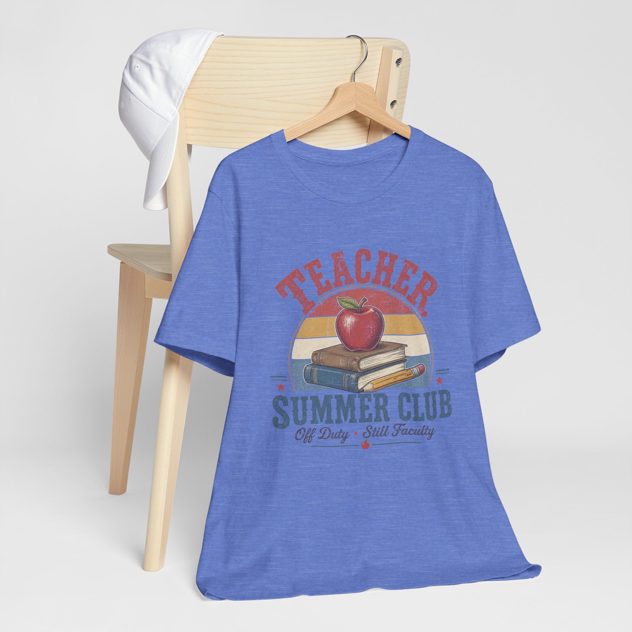 Teacher Summer Club T-Shirt — Retro Apple & Books Tee for Educators