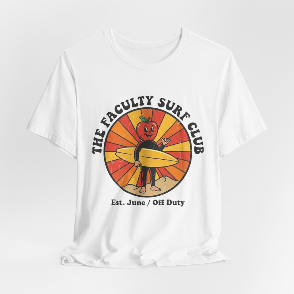The Faculty Surf Club T-Shirt — Retro Surf Apple Design