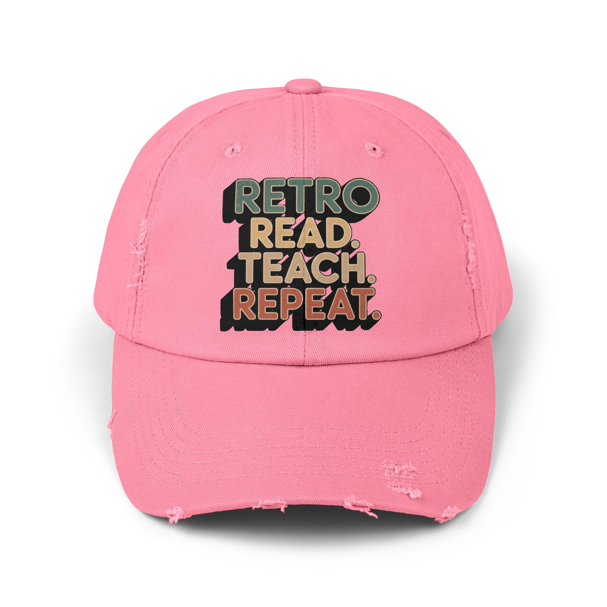 Retro Teacher Cap, Distressed Cap for Educators, Gift for Readers, Casual Fashion Hat, Teacher Appreciation Gift, Fun Book Lover Accessory