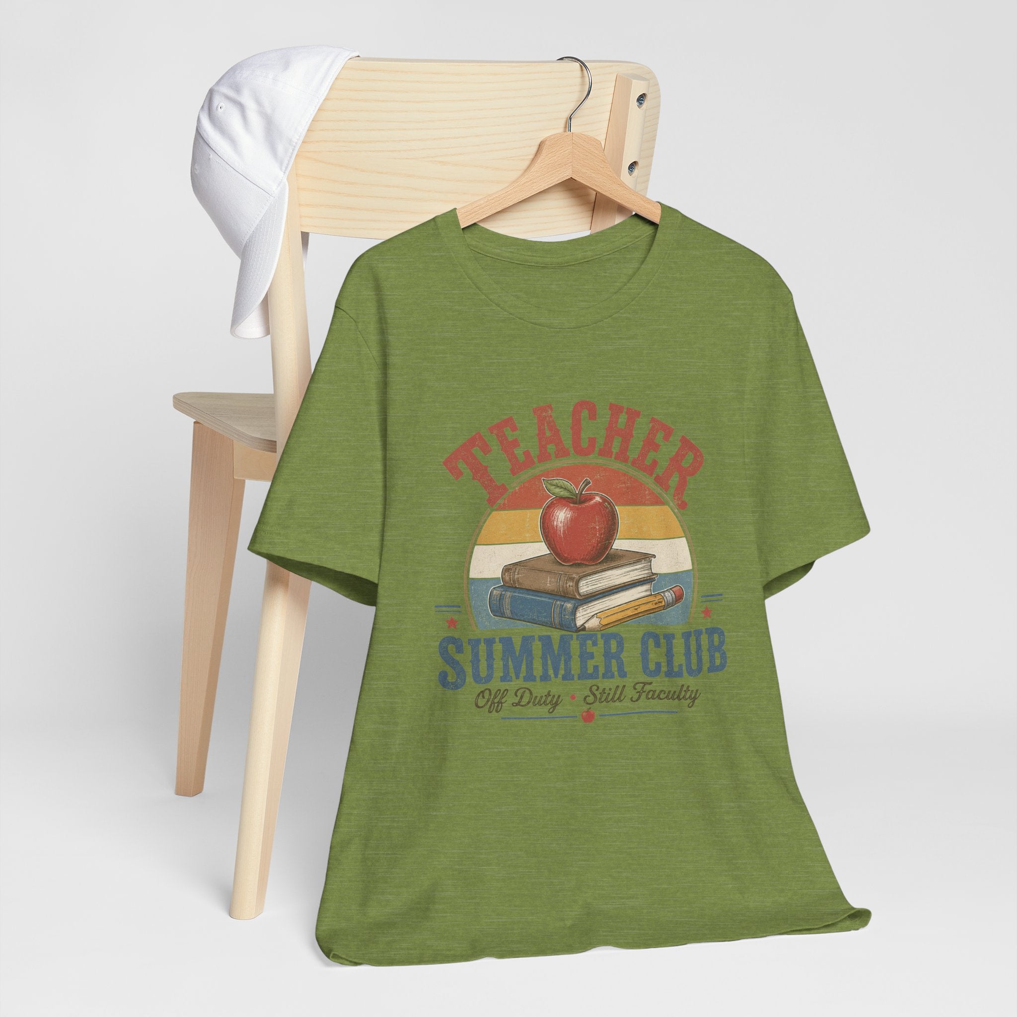 Teacher Summer Club T-Shirt — Retro Apple & Books Tee for Educators