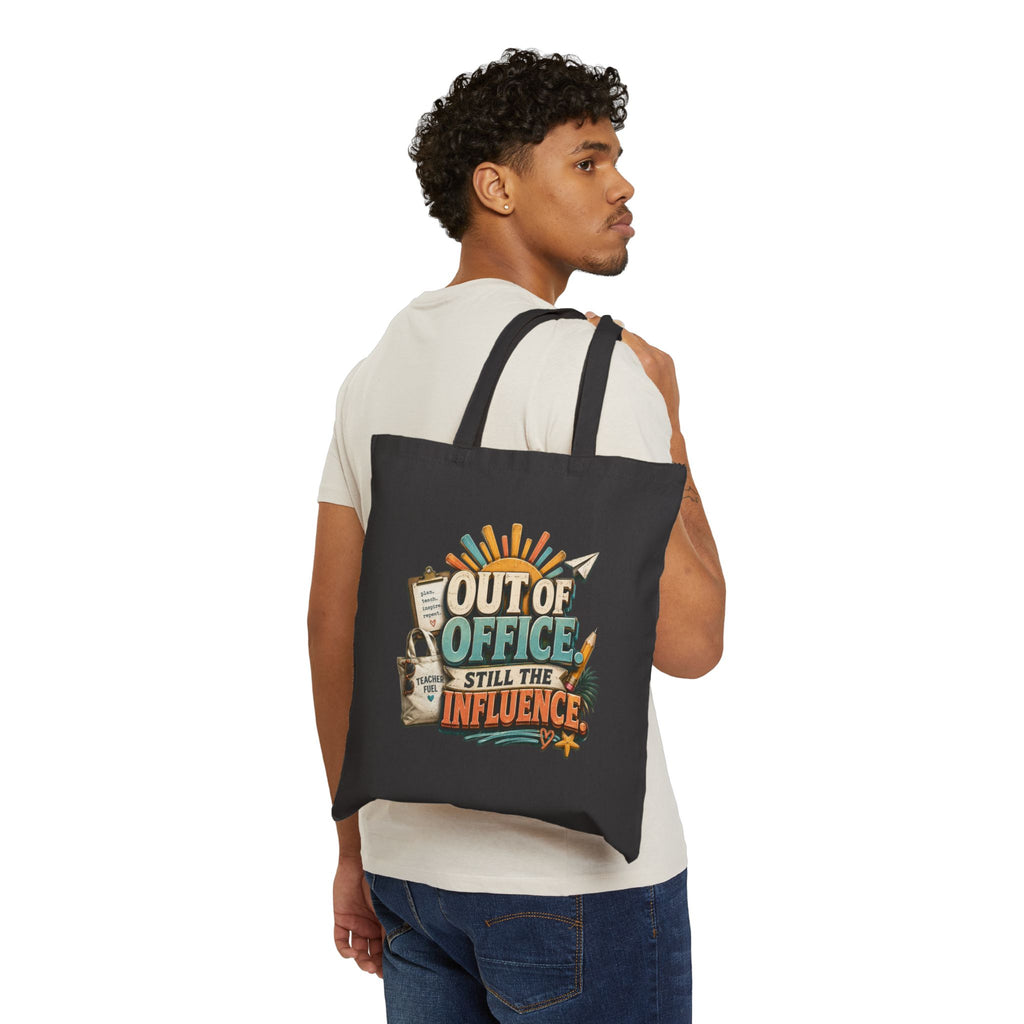 Tote Bag — "Out of Office Still the Influence" Retro Canvas Tote
