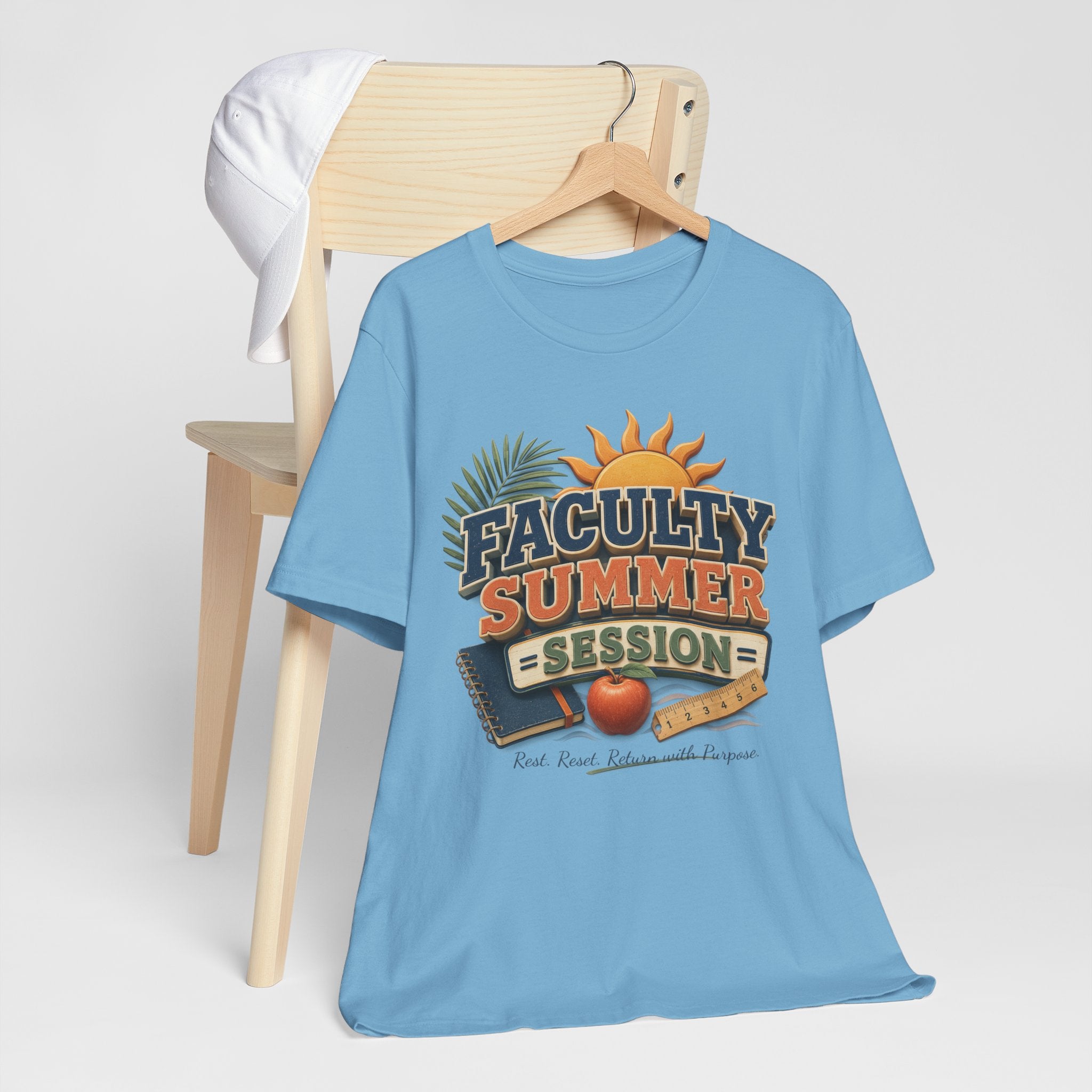 Faculty Summer Session T-Shirt — Retro Palm Sun Campus Tee
