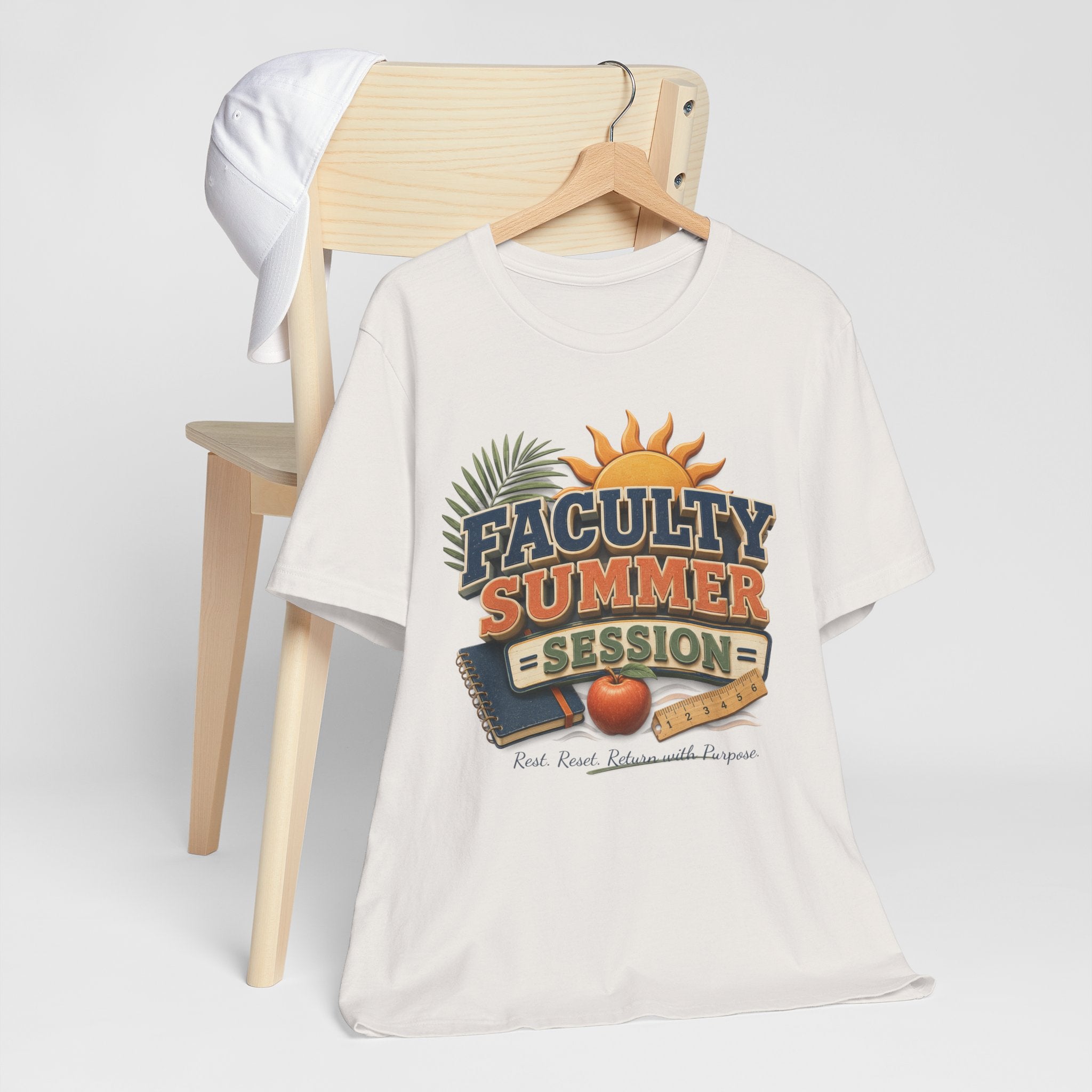 Faculty Summer Session T-Shirt — Retro Palm Sun Campus Tee