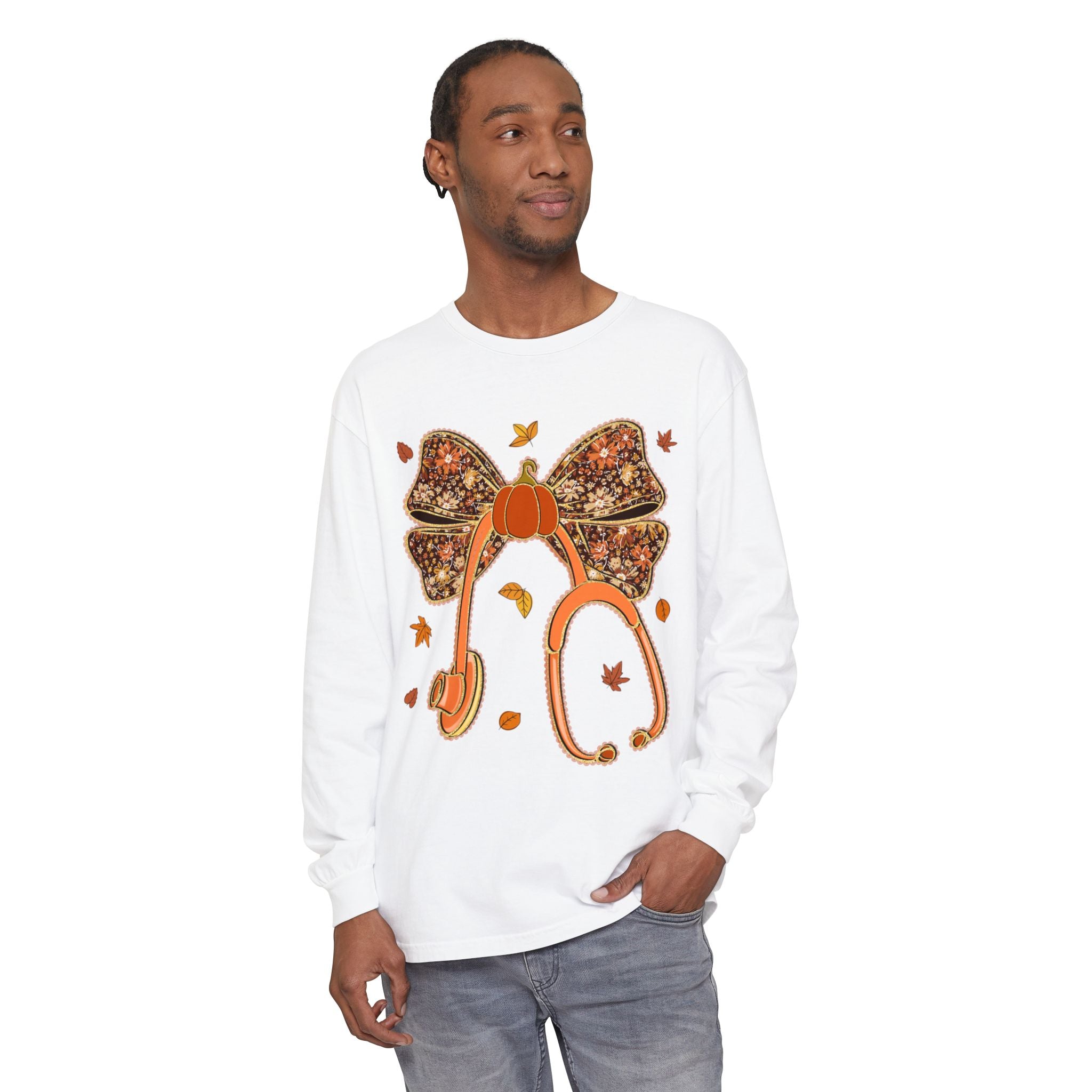 Floral Stethoscope Long Sleeve Tee