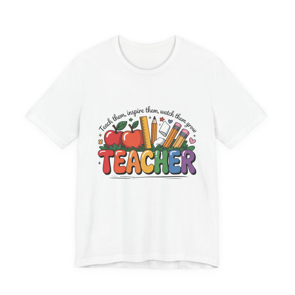 Colorful Teacher Appreciation Unisex Tee, Perfect Gift for Educators, Back to School, Graduation Gift, Teacher's Day, Classroom Wear