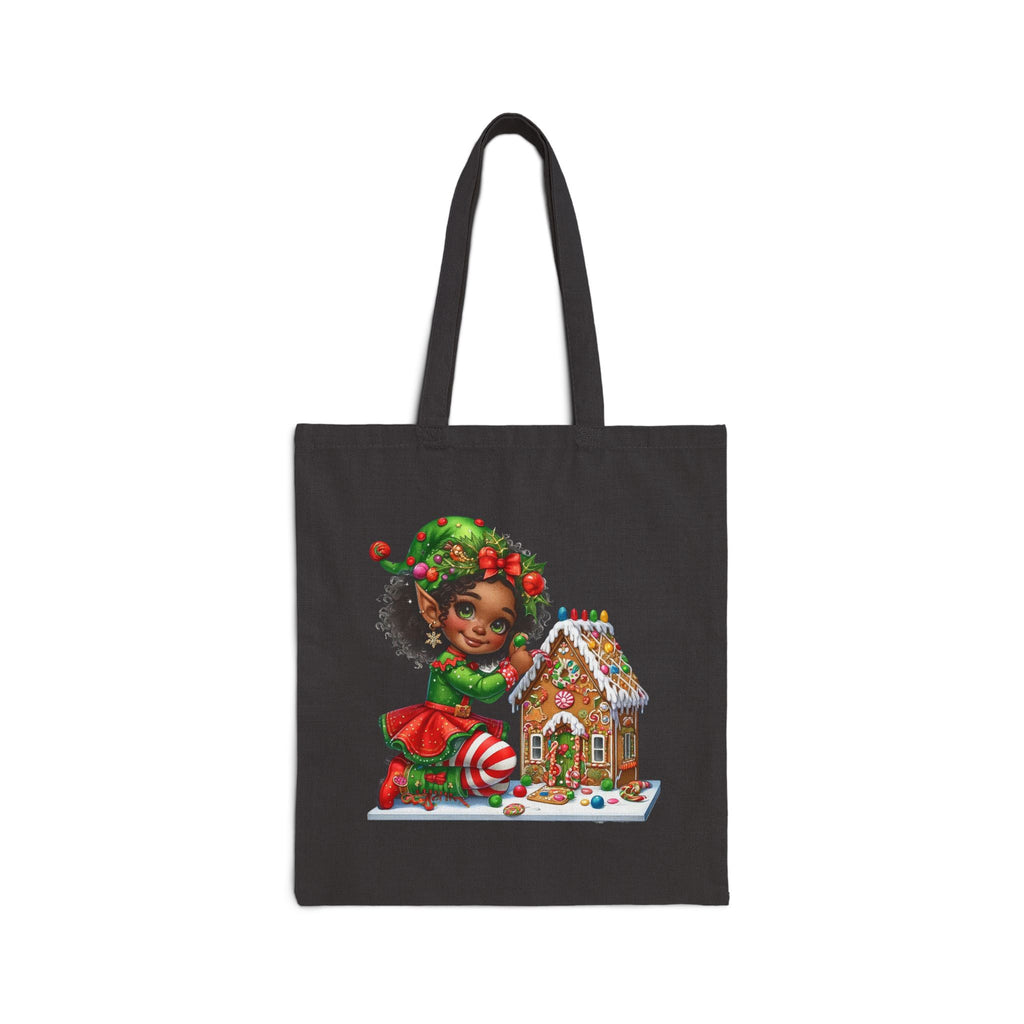 Christmas Gingerbread Girl Canvas Tote — Personalized 'Kai'lani' Holiday Gift Bag