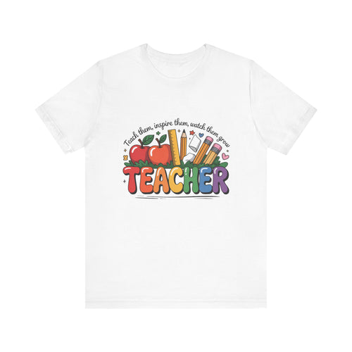 Colorful Teacher Appreciation Unisex Tee, Perfect Gift for Educators, Back to School, Graduation Gift, Teacher's Day, Classroom Wear
