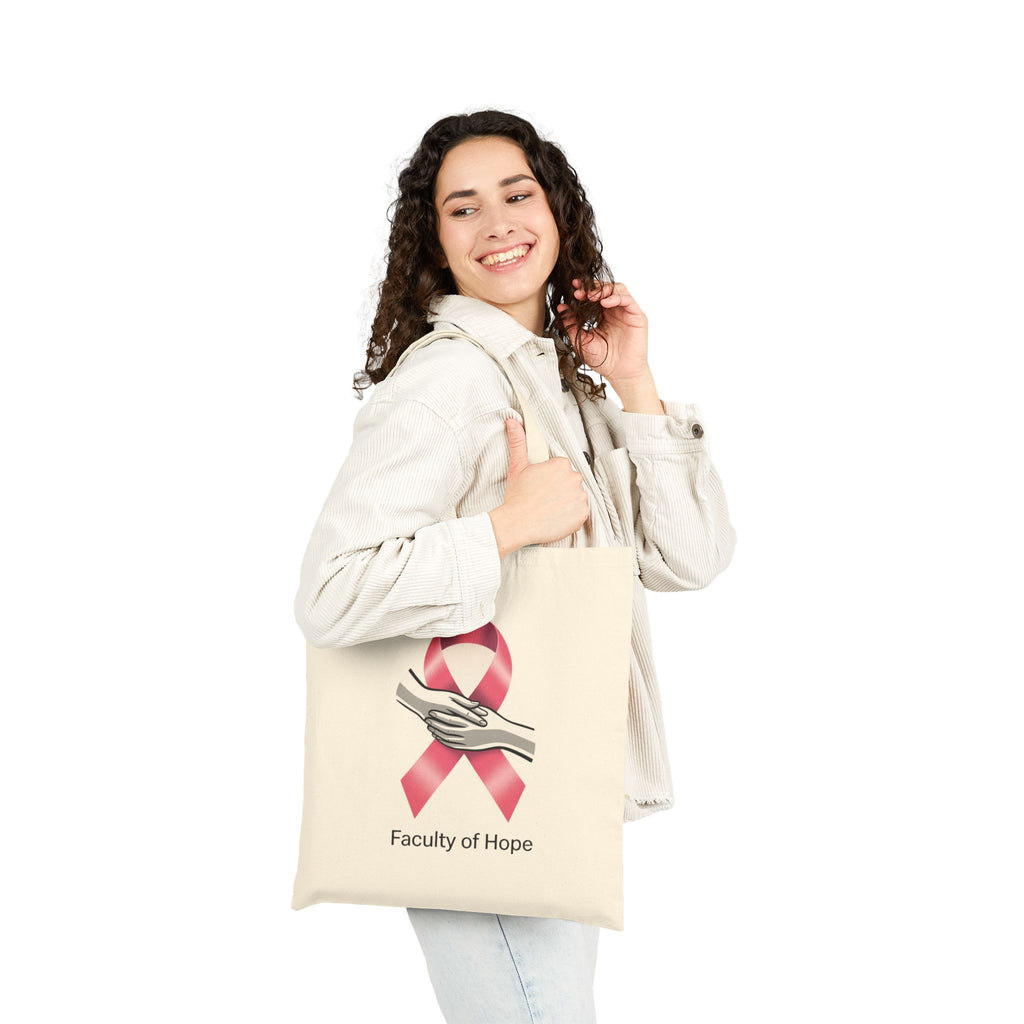 Faculty of Hope Cotton Canvas Tote Bag (Breast Cancer Awareness Edition) Reusable Shopping Bag