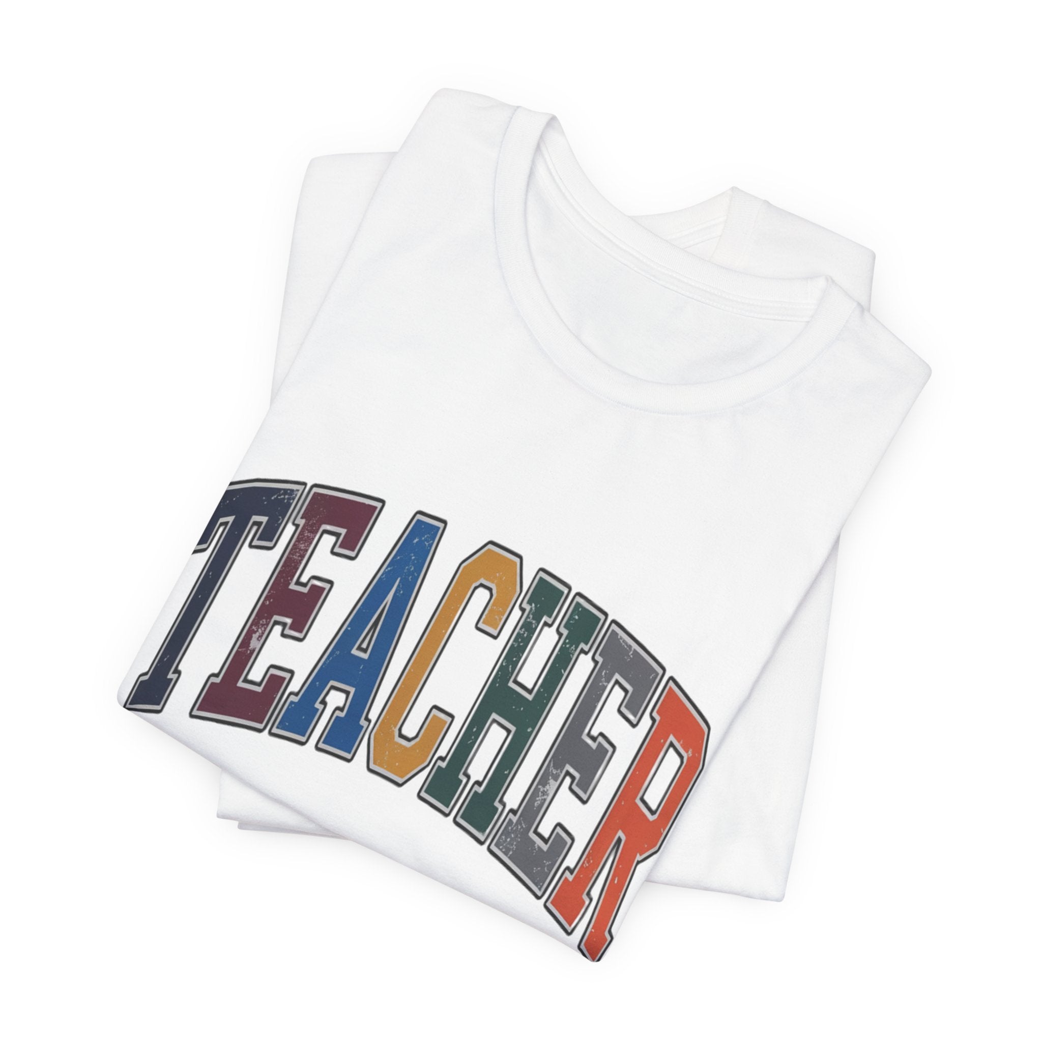 Teacher Vintage Lettering T‑Shirt — Retro Collegiate Teacher Tee
