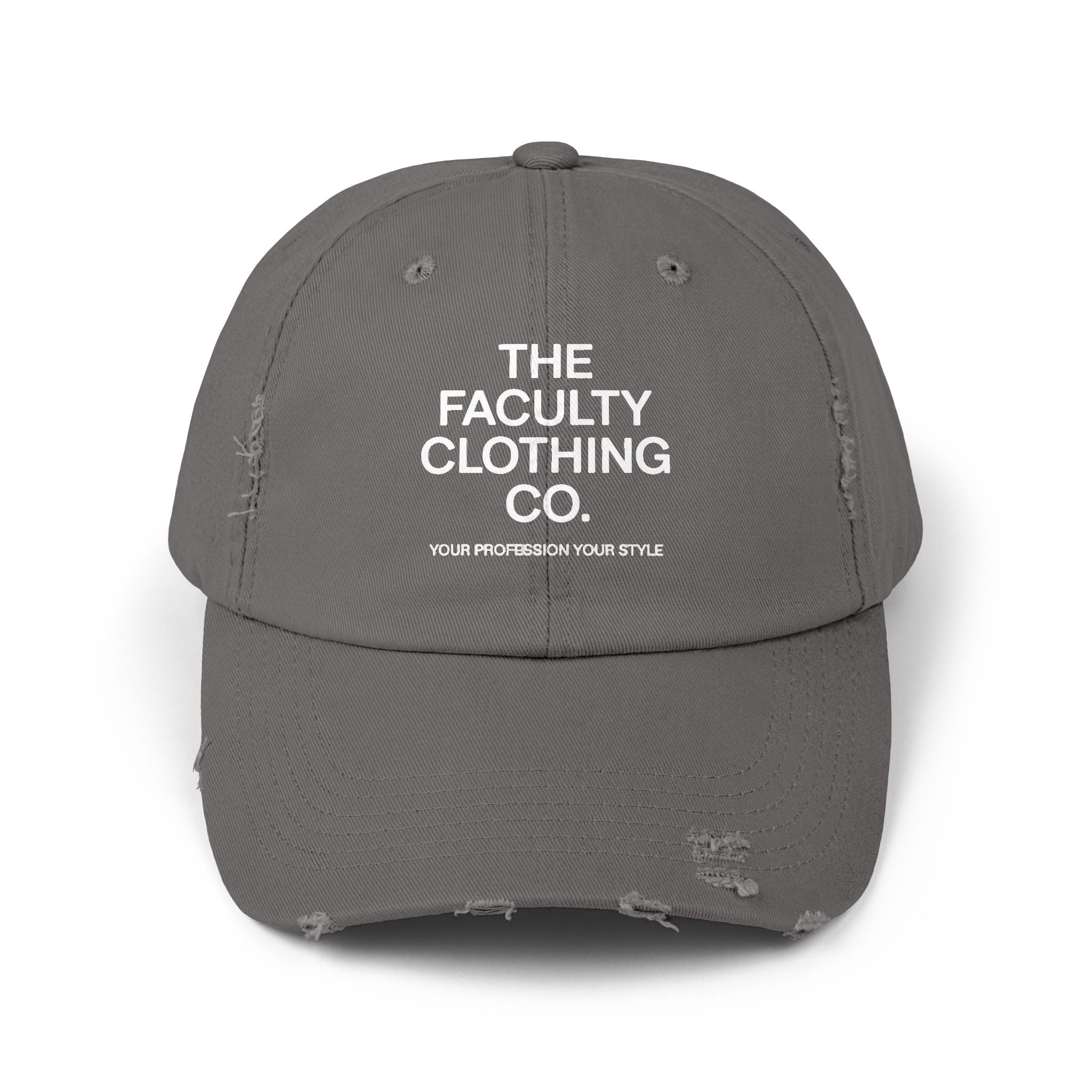 The Faculty Clothing Co.  Distressed Cap - Casual Streetwear, Perfect for Everyday Style, Gift for Friends, Trendy Accessory, Year-Round Fashion