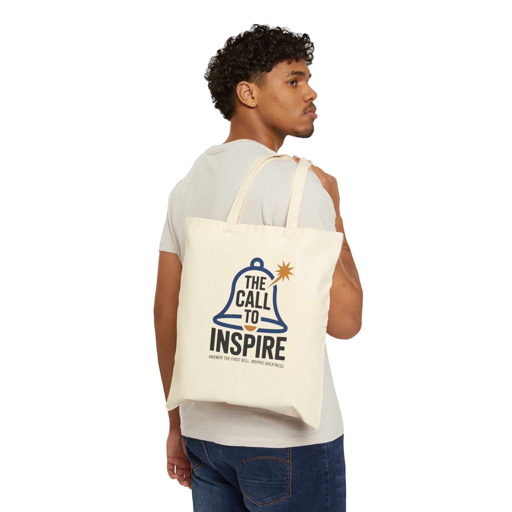 Inspiring Cotton Canvas Tote Bag, Eco-Friendly Shopping Bag, Gift for Students, Motivational Tote, Reusable Grocery Bag