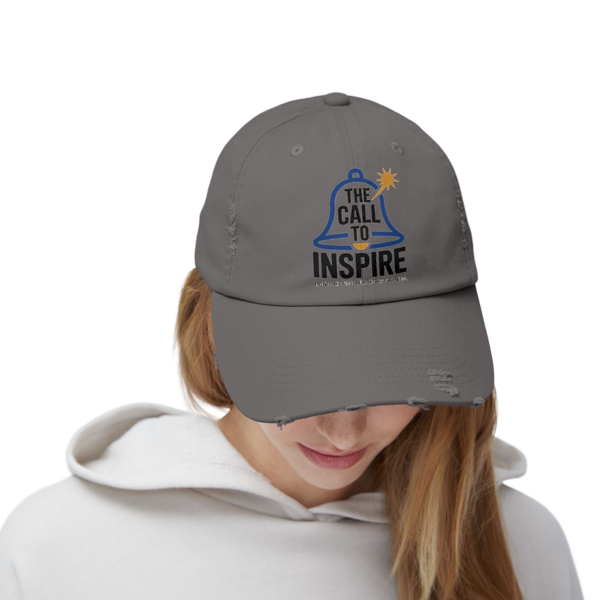 Inspiring Unisex Distressed Cap | Motivational Hat, Gift for Graduates, Everyday Wear, Trendy Cap