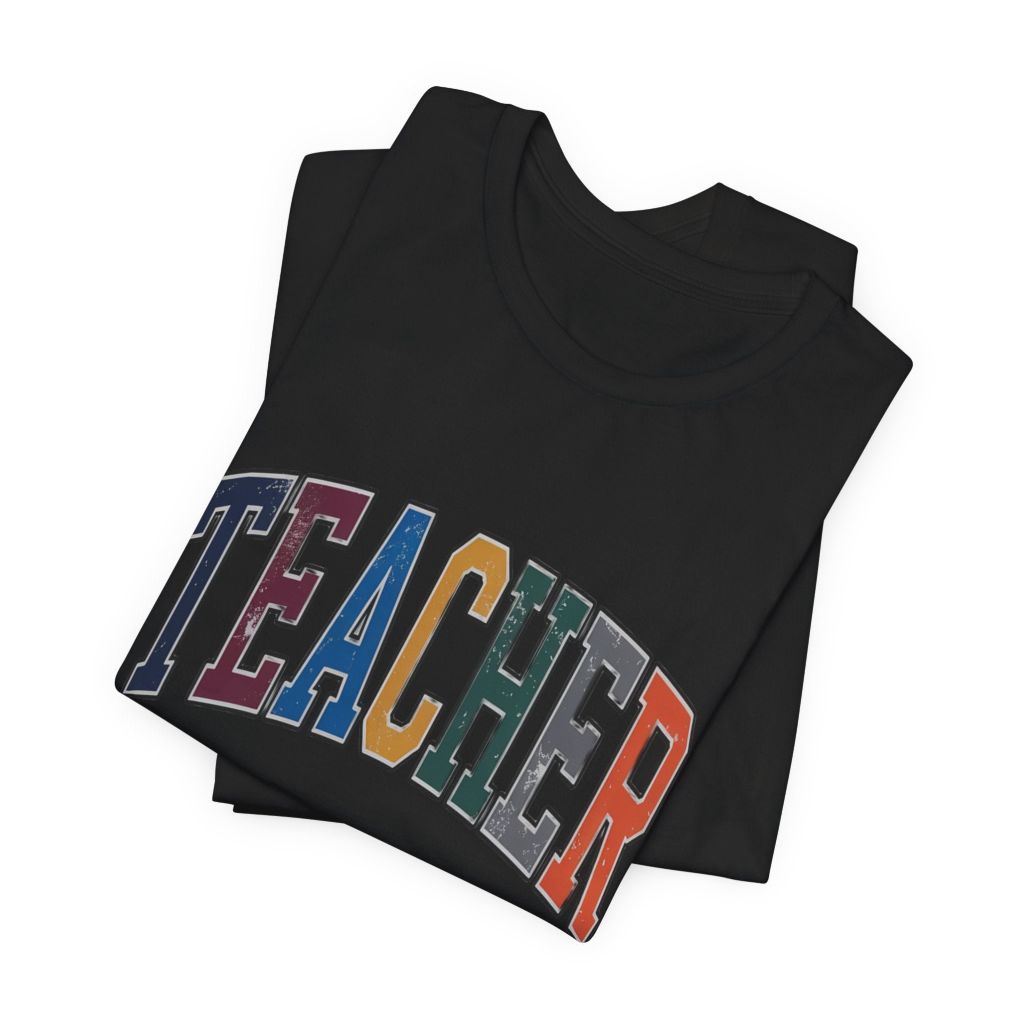 Teacher Vintage Lettering T‑Shirt — Retro Collegiate Teacher Tee