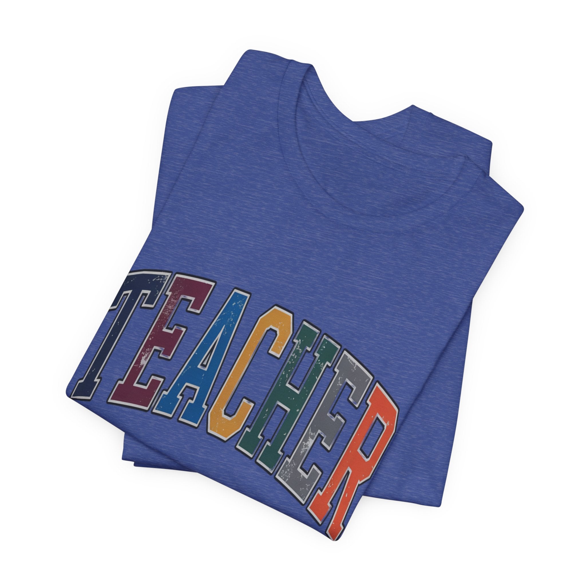 Teacher Vintage Lettering T‑Shirt — Retro Collegiate Teacher Tee