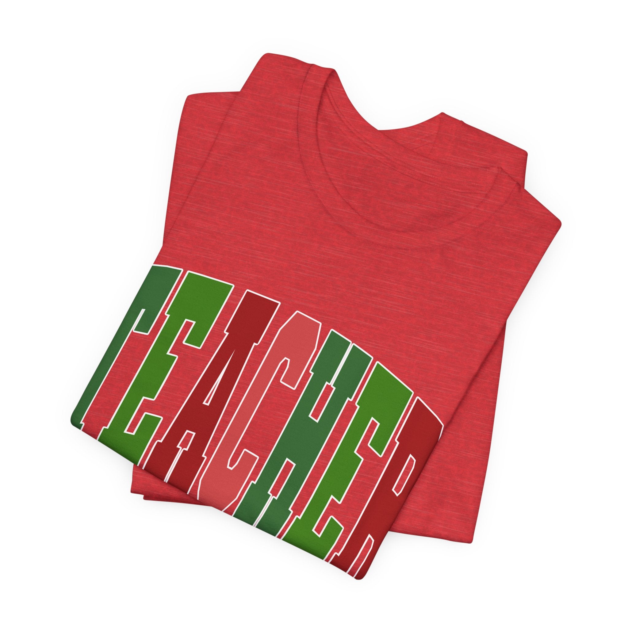 Teacher Arch Logo T‑Shirt — Red & Green School Spirit Tee