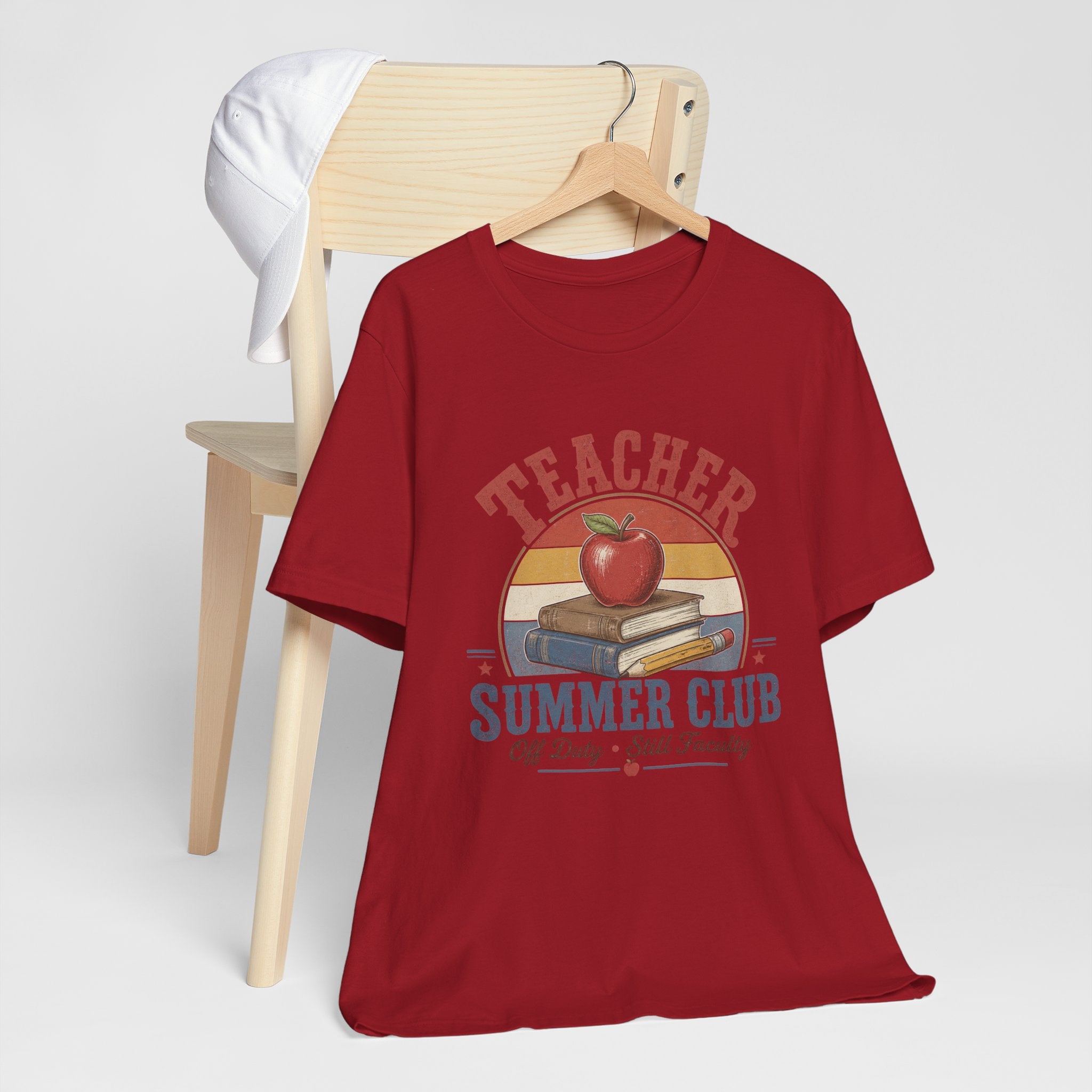 Teacher Summer Club T-Shirt — Retro Apple & Books Tee for Educators