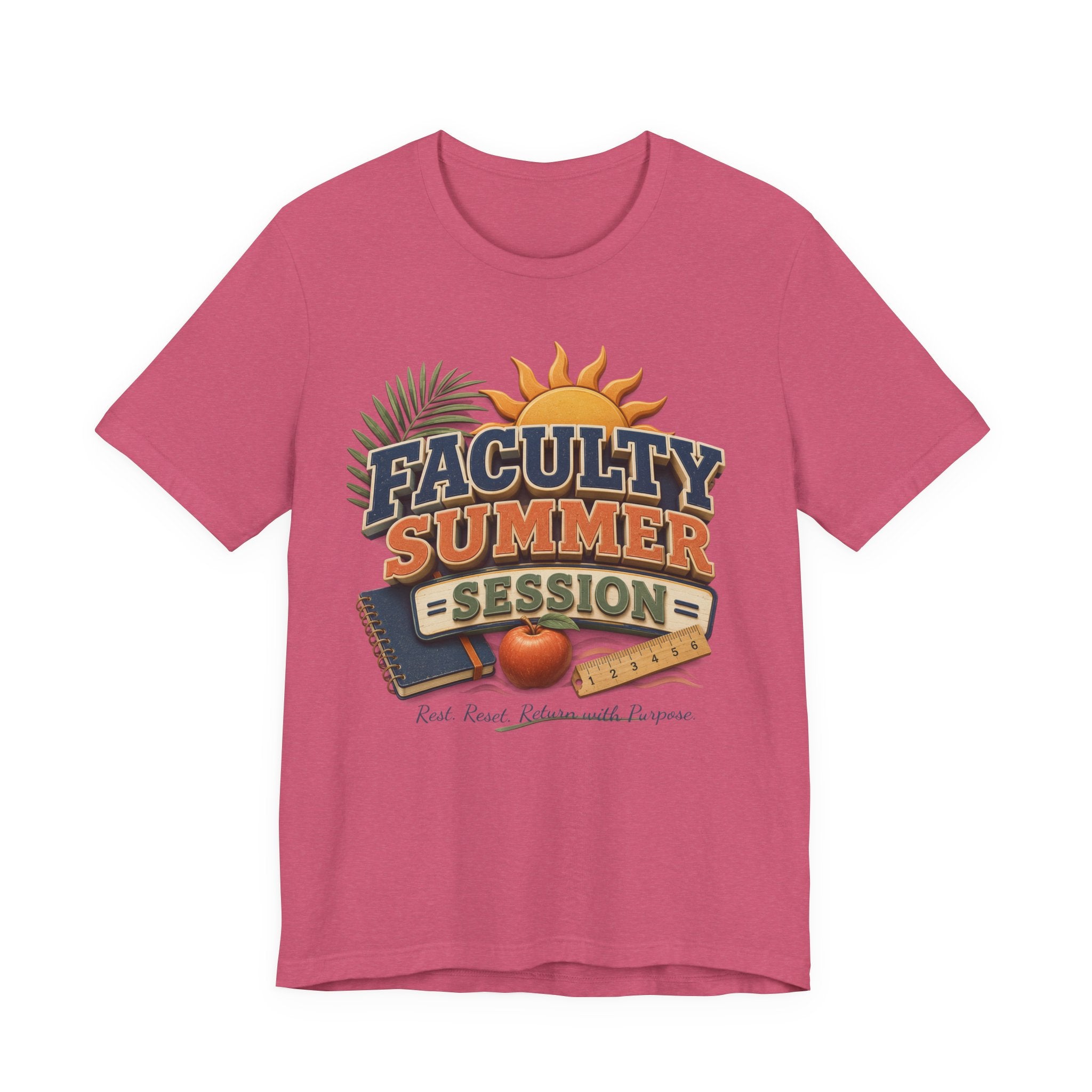 Faculty Summer Session T-Shirt — Retro Palm Sun Campus Tee