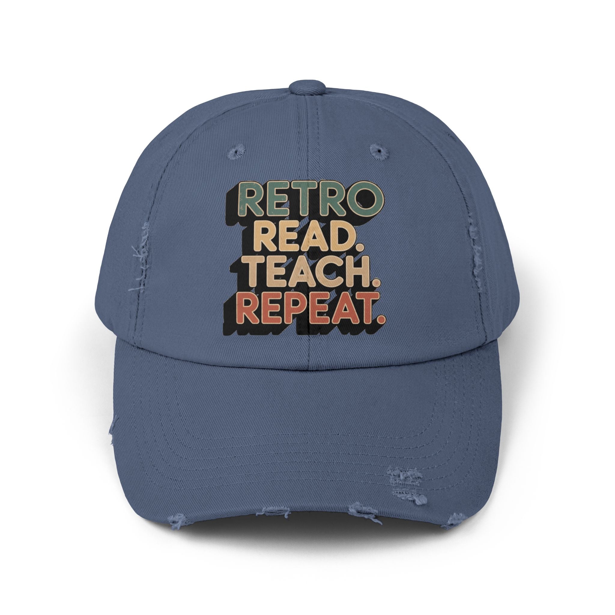 Retro Teacher Cap, Distressed Cap for Educators, Gift for Readers, Casual Fashion Hat, Teacher Appreciation Gift, Fun Book Lover Accessory