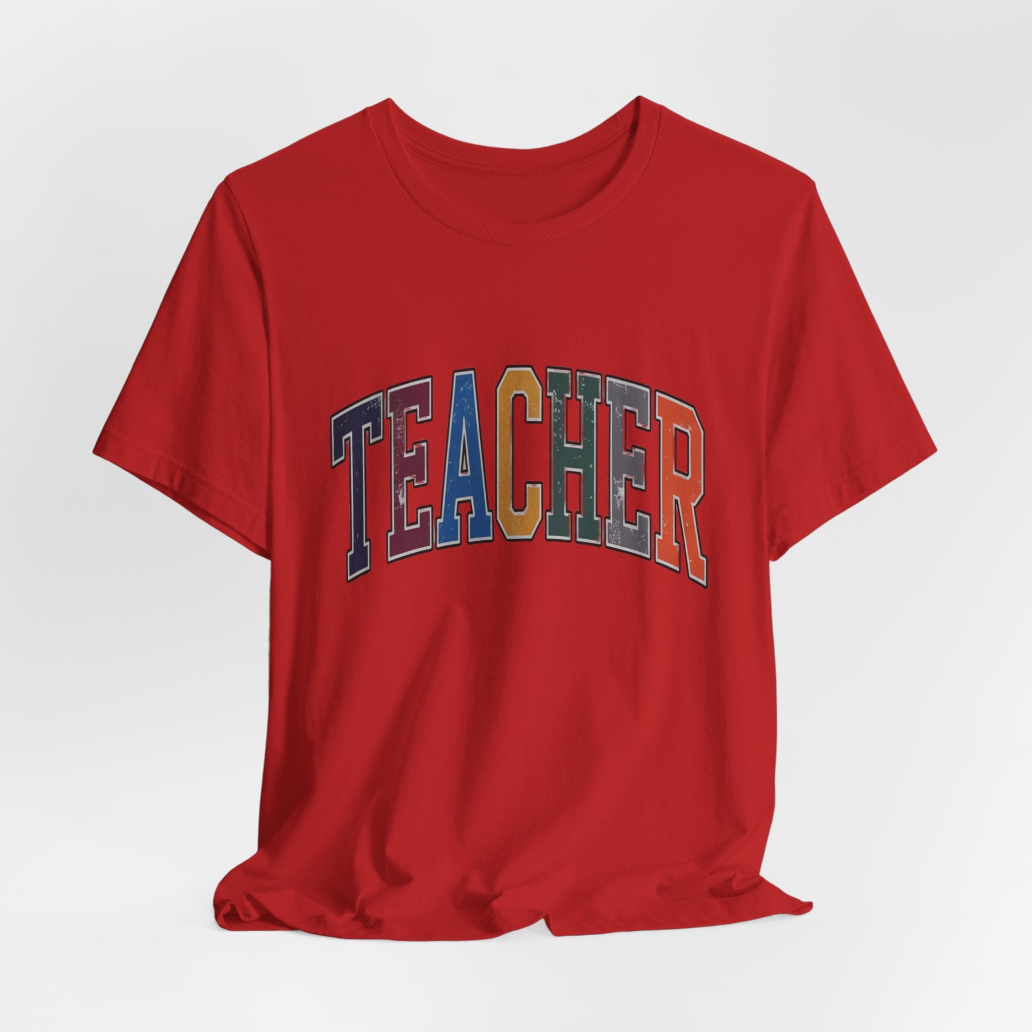 Teacher Vintage Lettering T‑Shirt — Retro Collegiate Teacher Tee