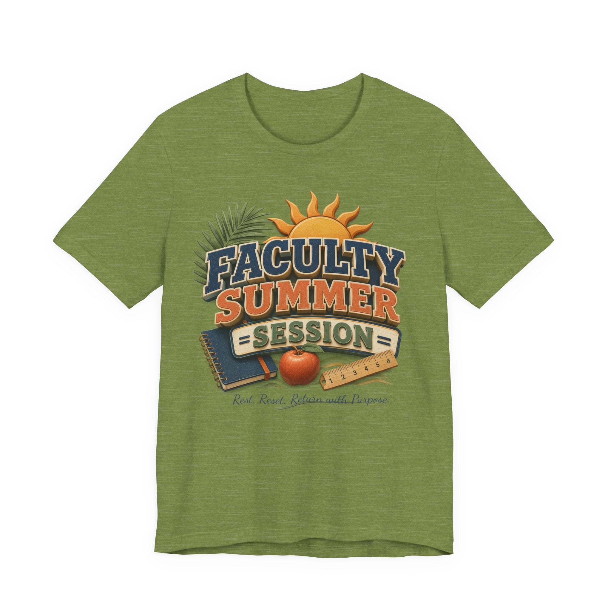 Faculty Summer Session T-Shirt — Retro Palm Sun Campus Tee