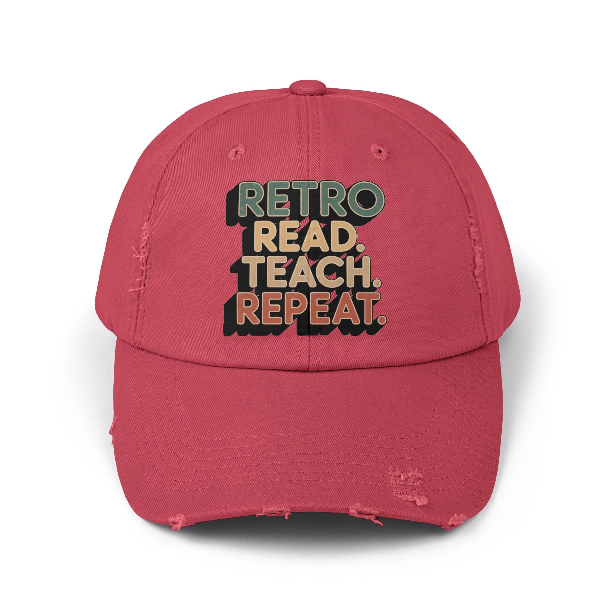 Retro Teacher Cap, Distressed Cap for Educators, Gift for Readers, Casual Fashion Hat, Teacher Appreciation Gift, Fun Book Lover Accessory