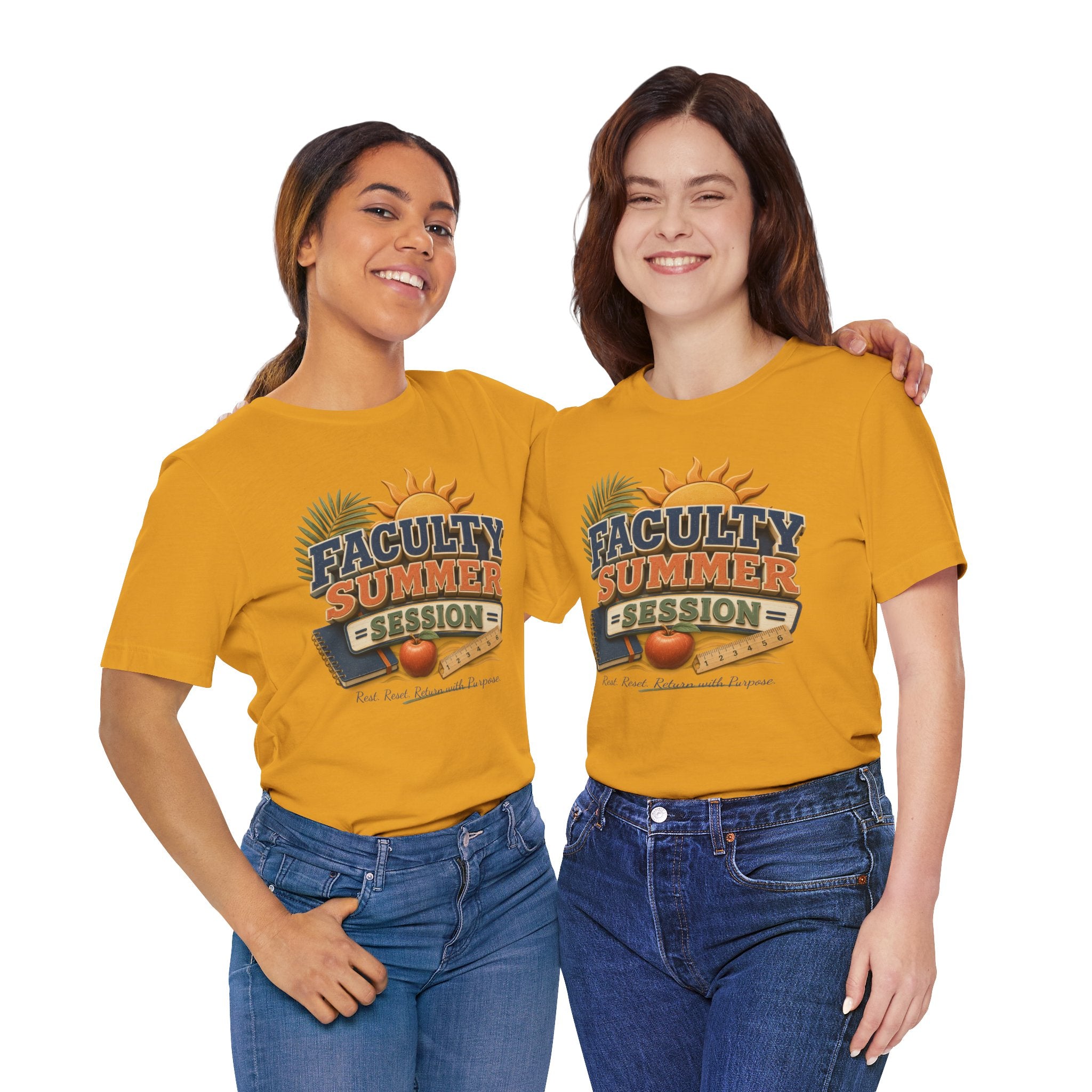 Faculty Summer Session T-Shirt — Retro Palm Sun Campus Tee
