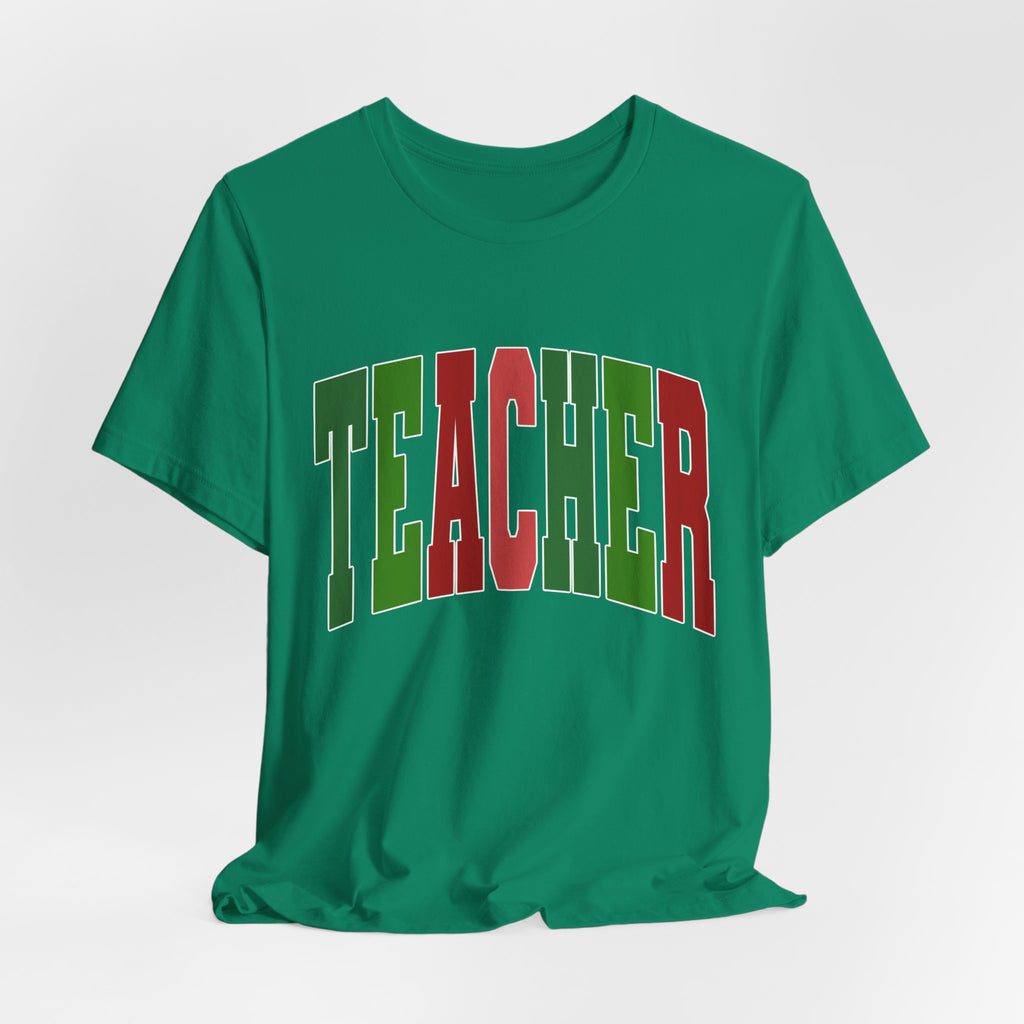 Teacher Arch Logo T‑Shirt — Red & Green School Spirit Tee