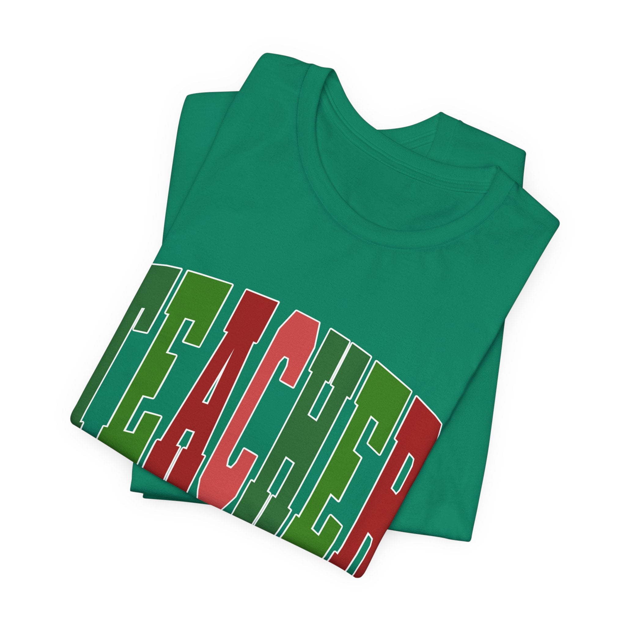 Teacher Arch Logo T‑Shirt — Red & Green School Spirit Tee