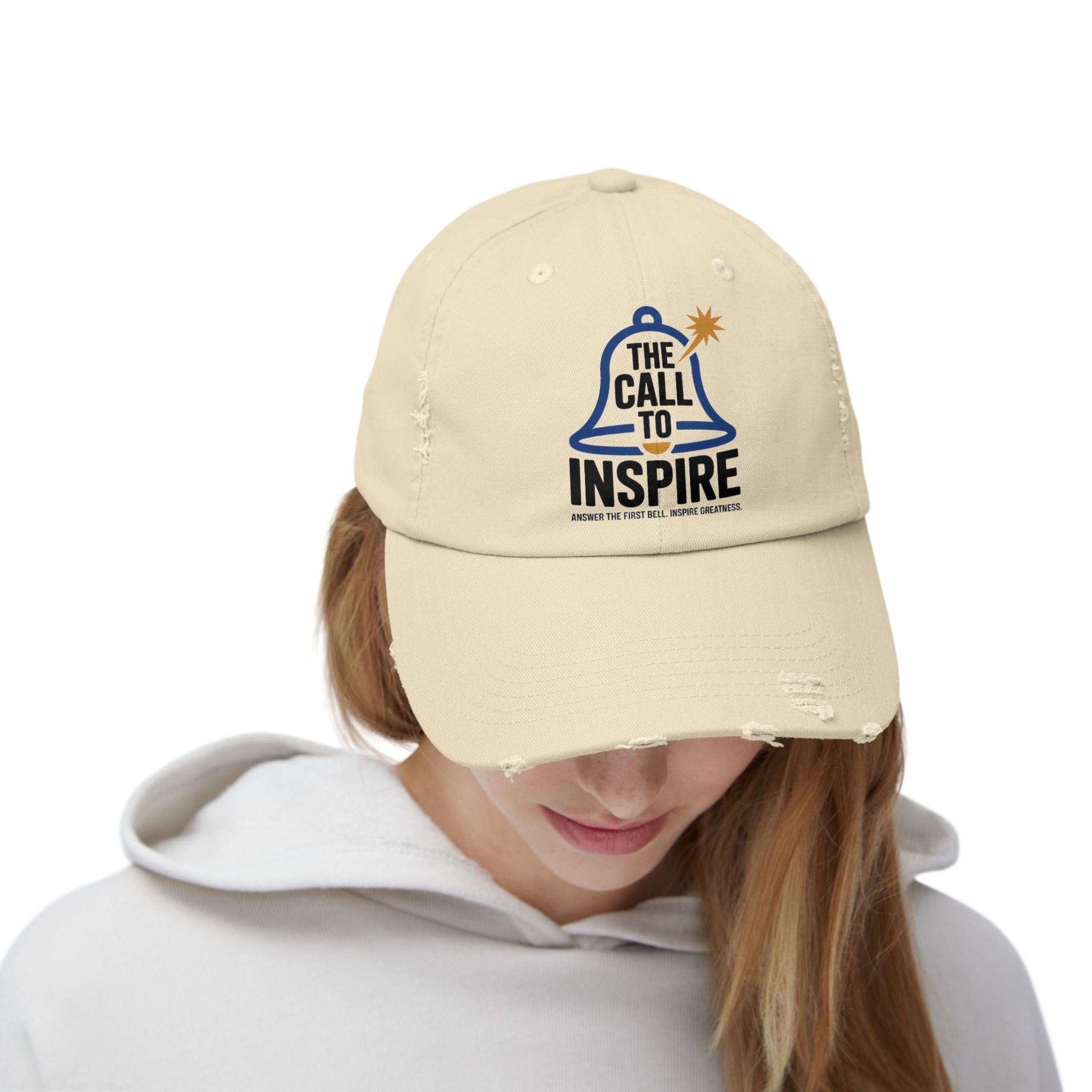 Inspiring Unisex Distressed Cap | Motivational Hat, Gift for Graduates, Everyday Wear, Trendy Cap