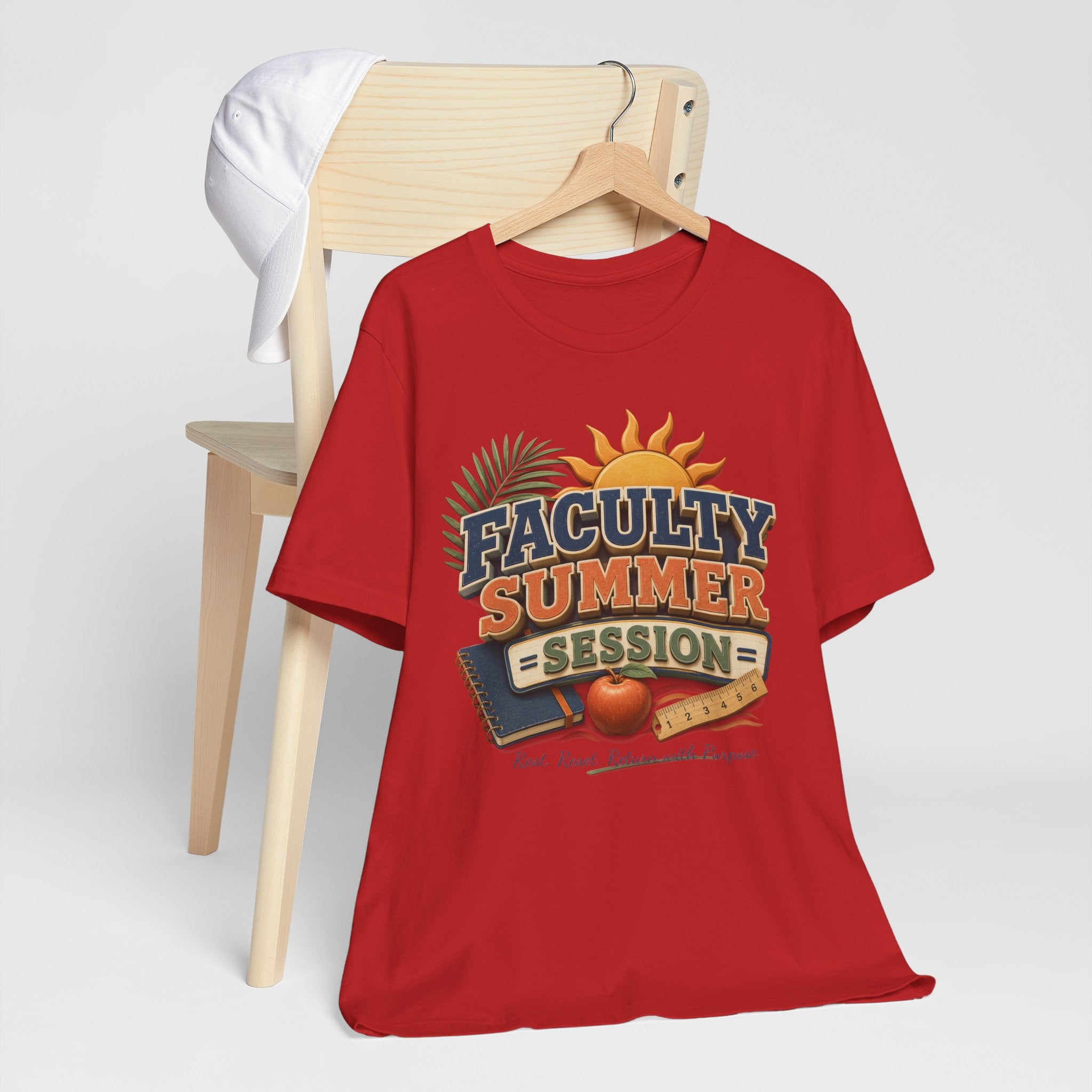 Faculty Summer Session T-Shirt — Retro Palm Sun Campus Tee