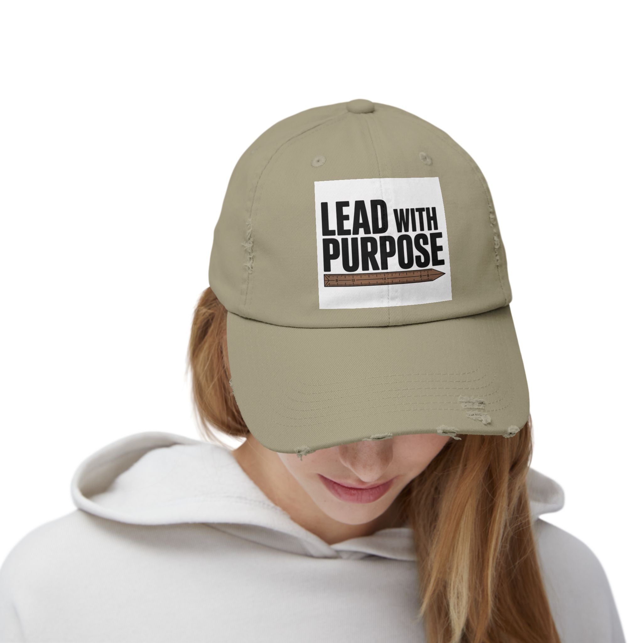 Distressed Cap with Inspirational Message, Casual Hat, Gift for Leaders, Motivational Headwear, Everyday Wear, Accessory for All Occasions