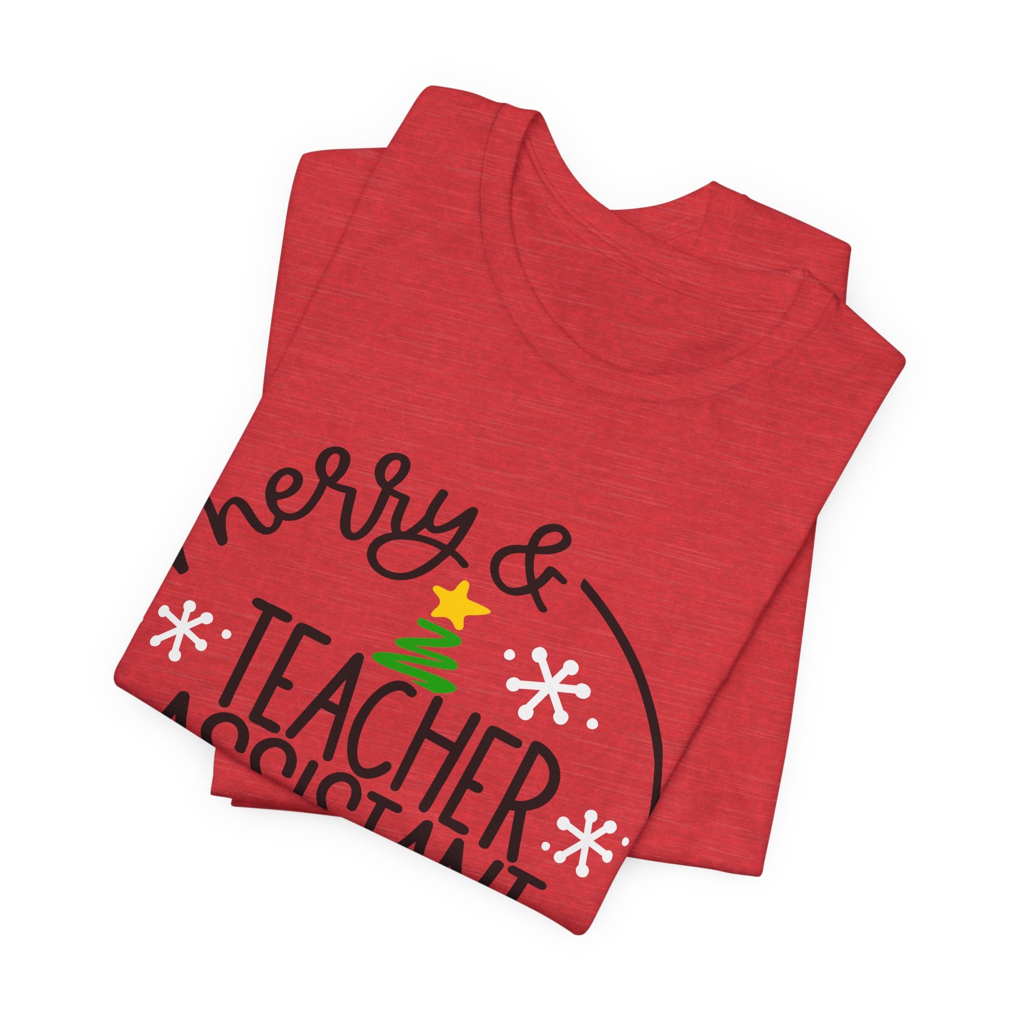 Teacher Assistant Christmas T‑Shirt — “Merry & Bright” Holiday Tee