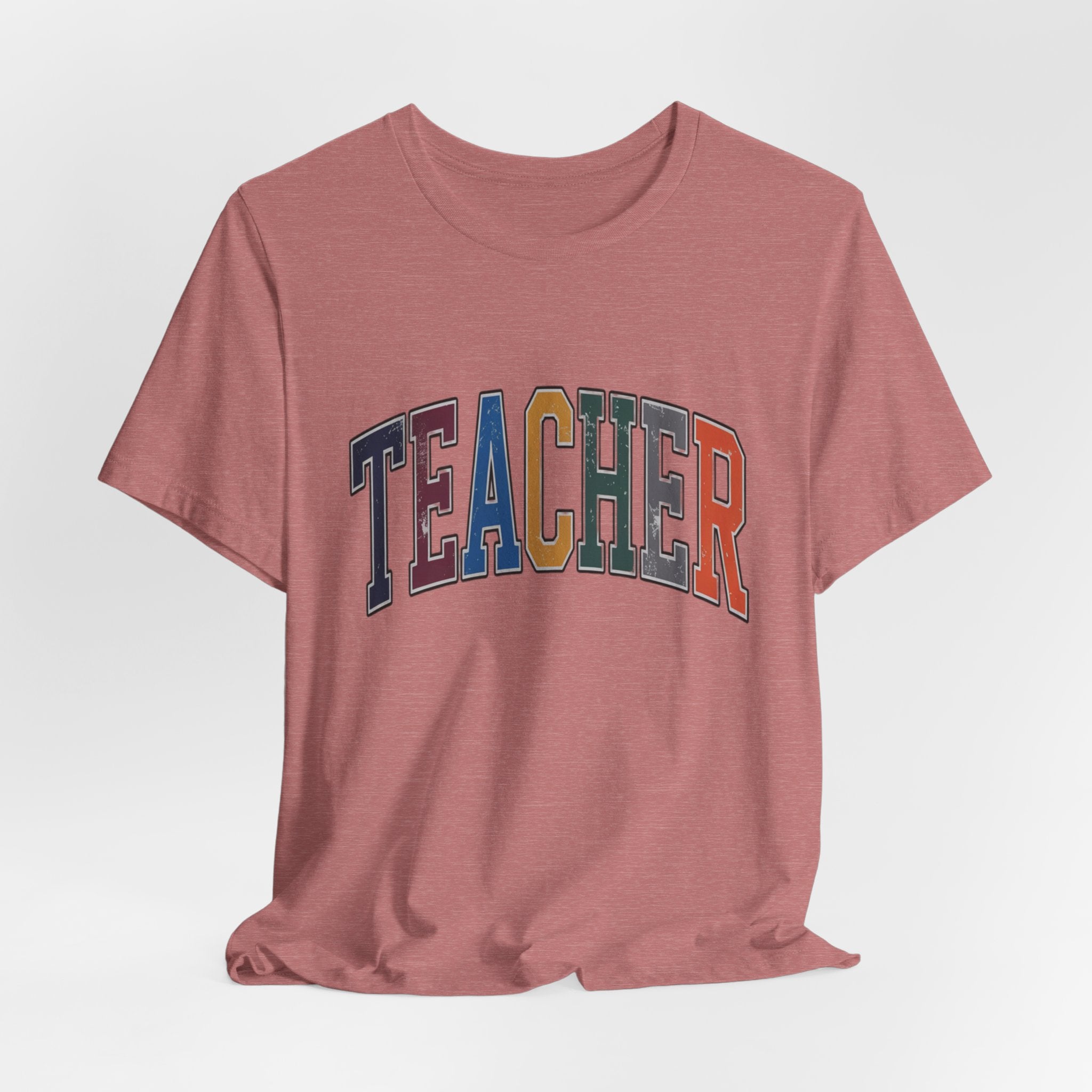 Teacher Vintage Lettering T‑Shirt — Retro Collegiate Teacher Tee