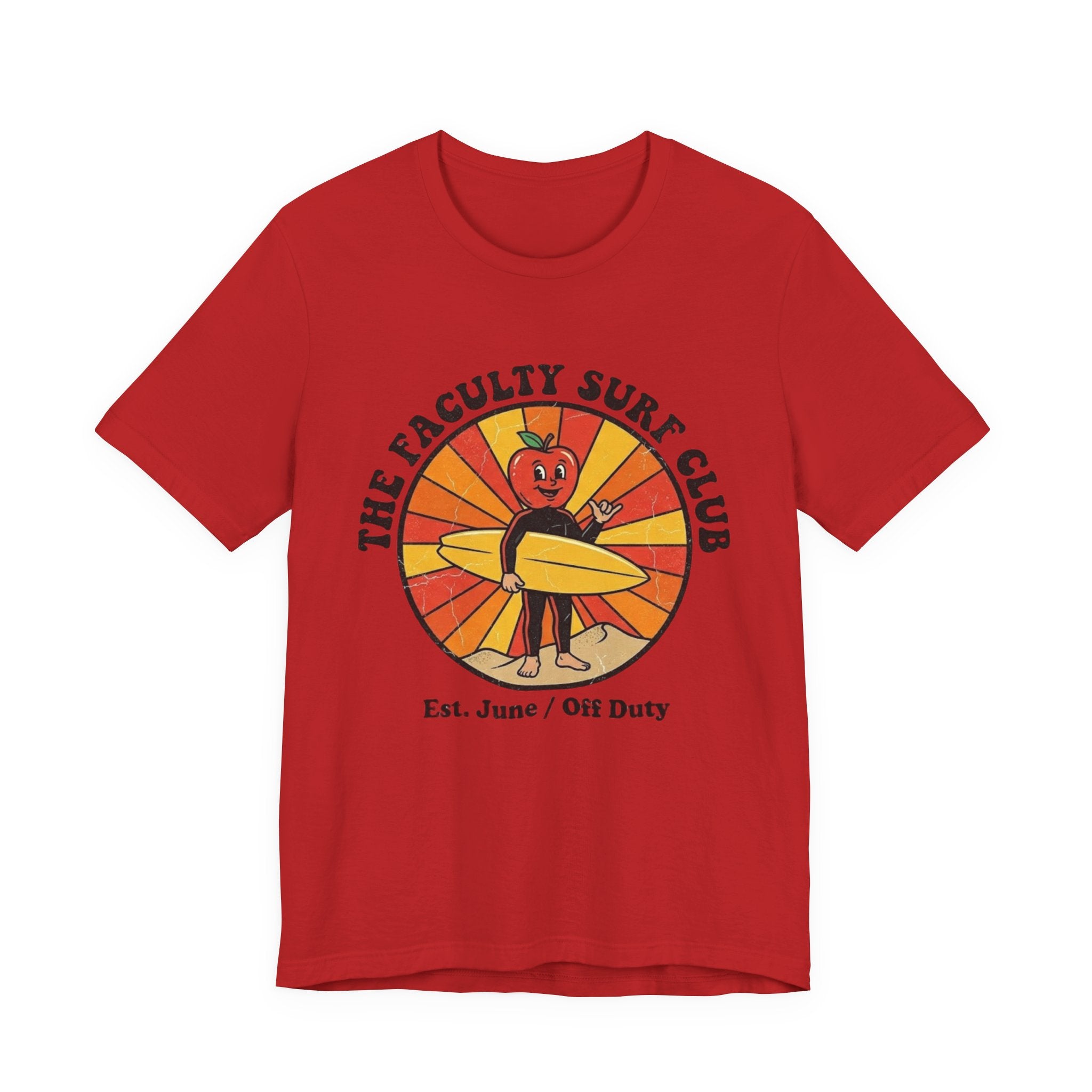 The Faculty Surf Club T-Shirt — Retro Surf Apple Design