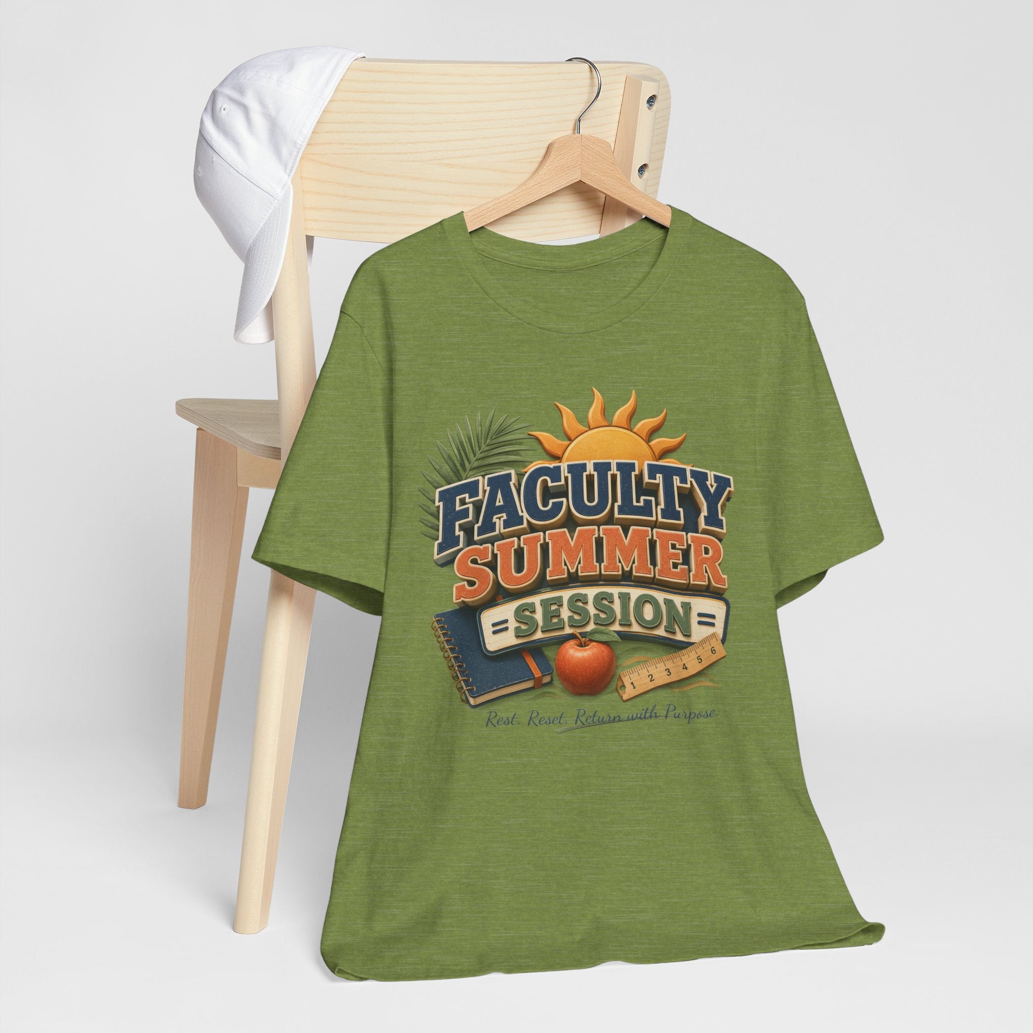 Faculty Summer Session T-Shirt — Retro Palm Sun Campus Tee