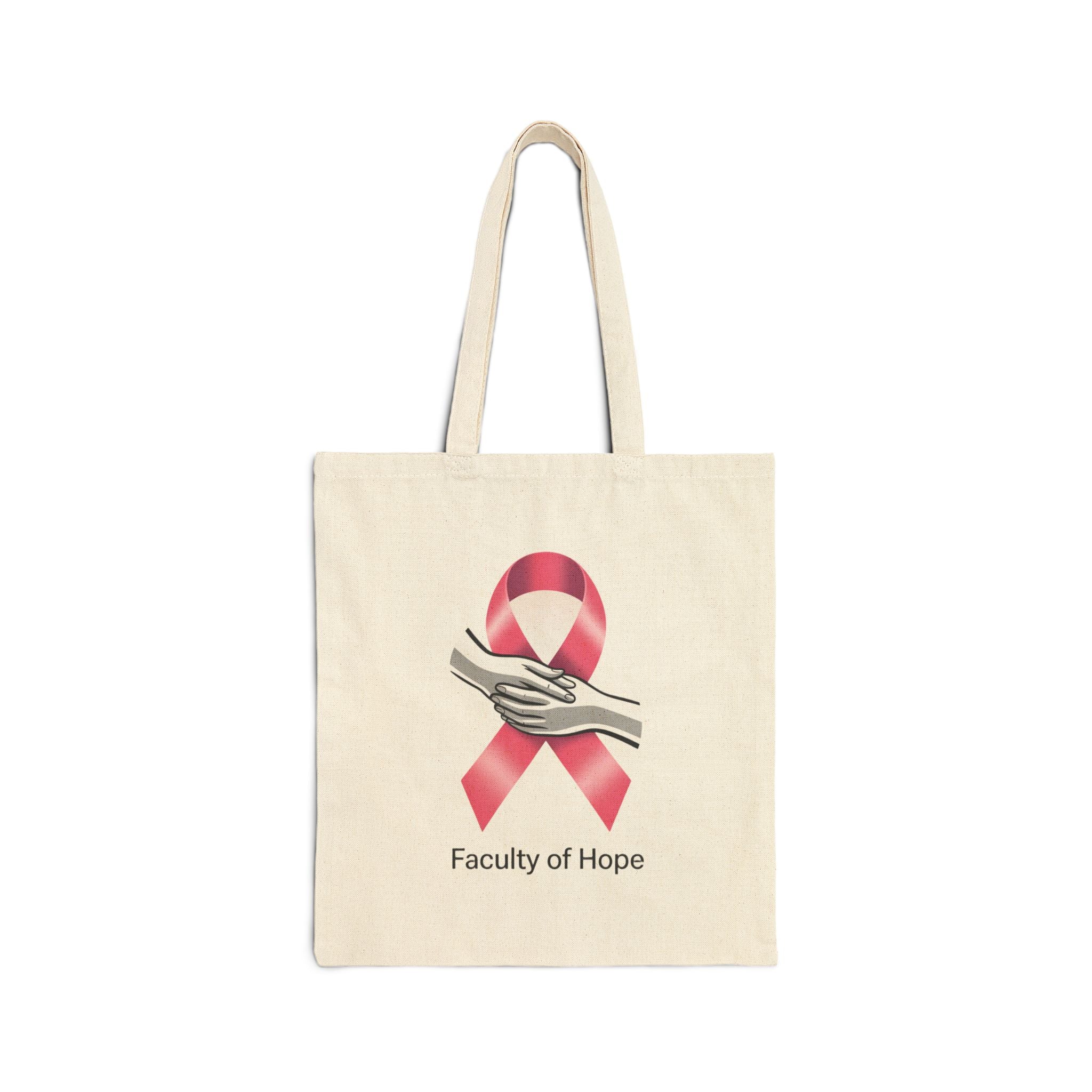 Faculty of Hope Cotton Canvas Tote Bag (Breast Cancer Awareness Edition) Reusable Shopping Bag