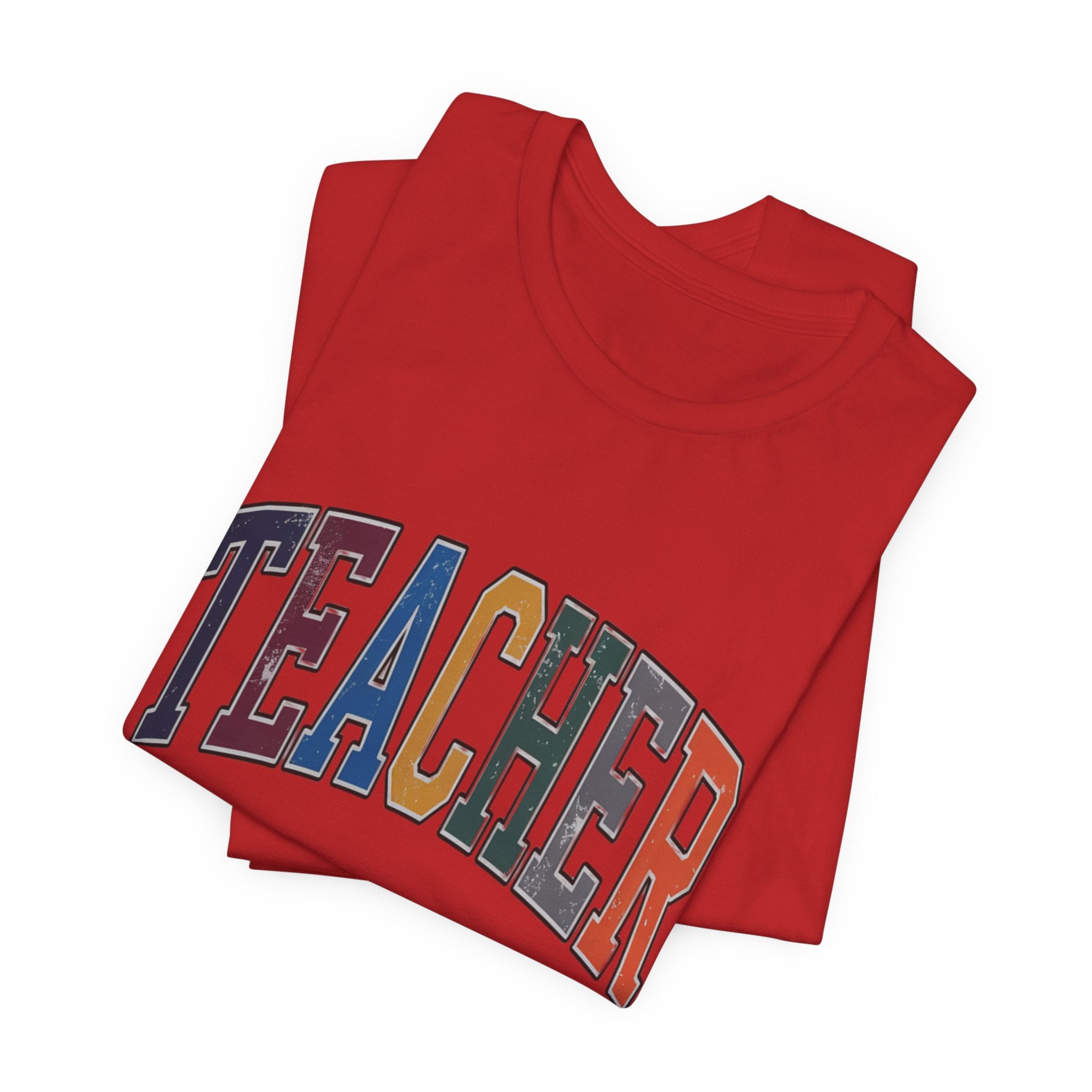 Teacher Vintage Lettering T‑Shirt — Retro Collegiate Teacher Tee