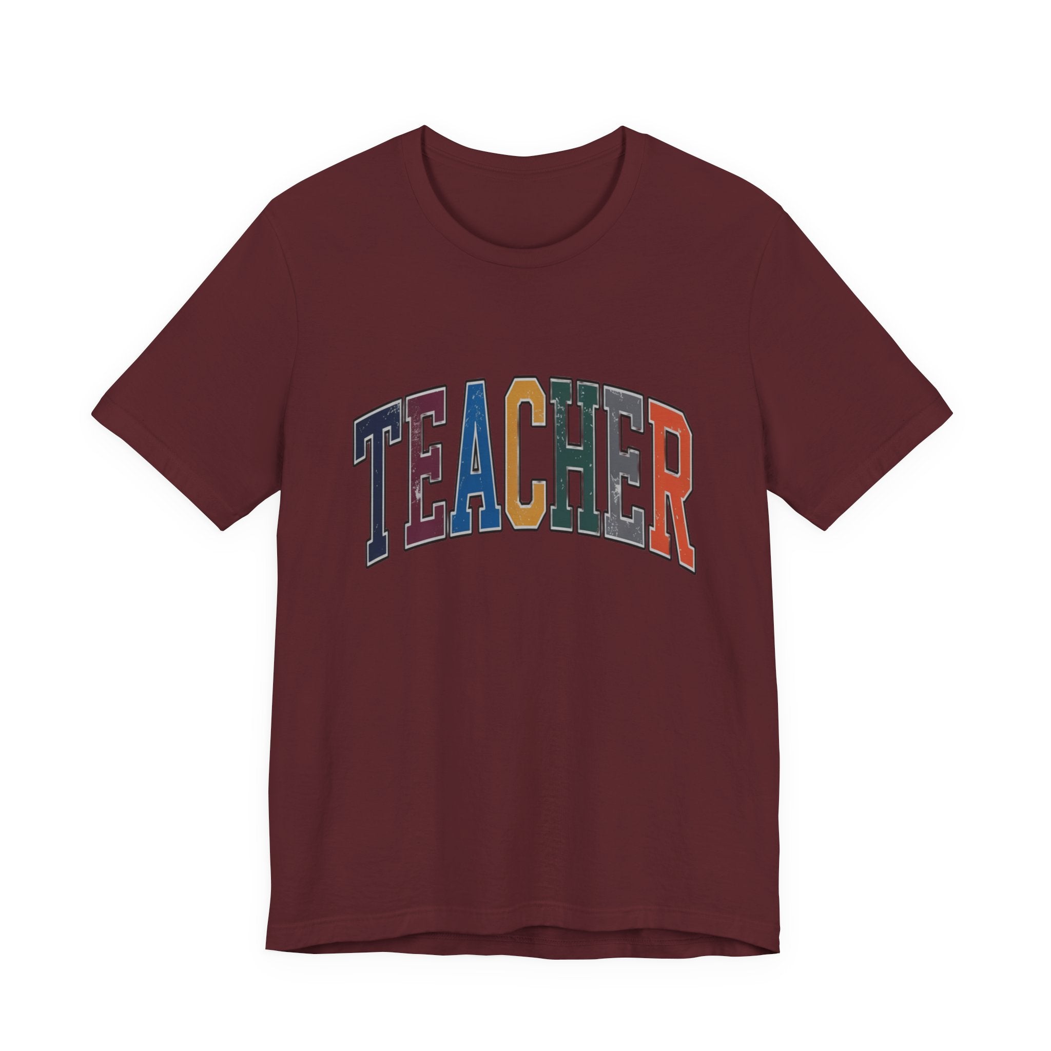 Teacher Vintage Lettering T‑Shirt — Retro Collegiate Teacher Tee