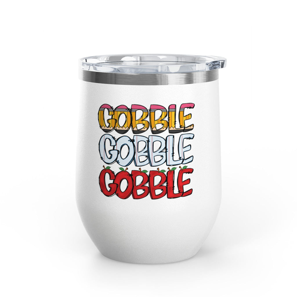 Thanksgiving  Gobble Wine Tumbler - 12oz Insulated Drinkware