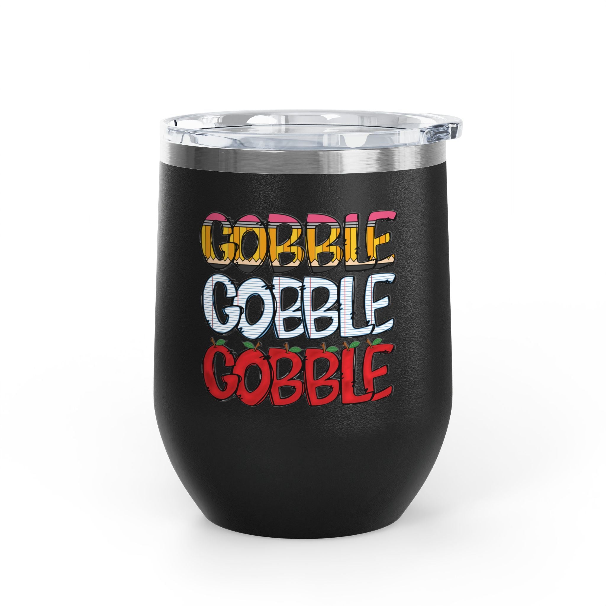 Thanksgiving  Gobble Wine Tumbler - 12oz Insulated Drinkware