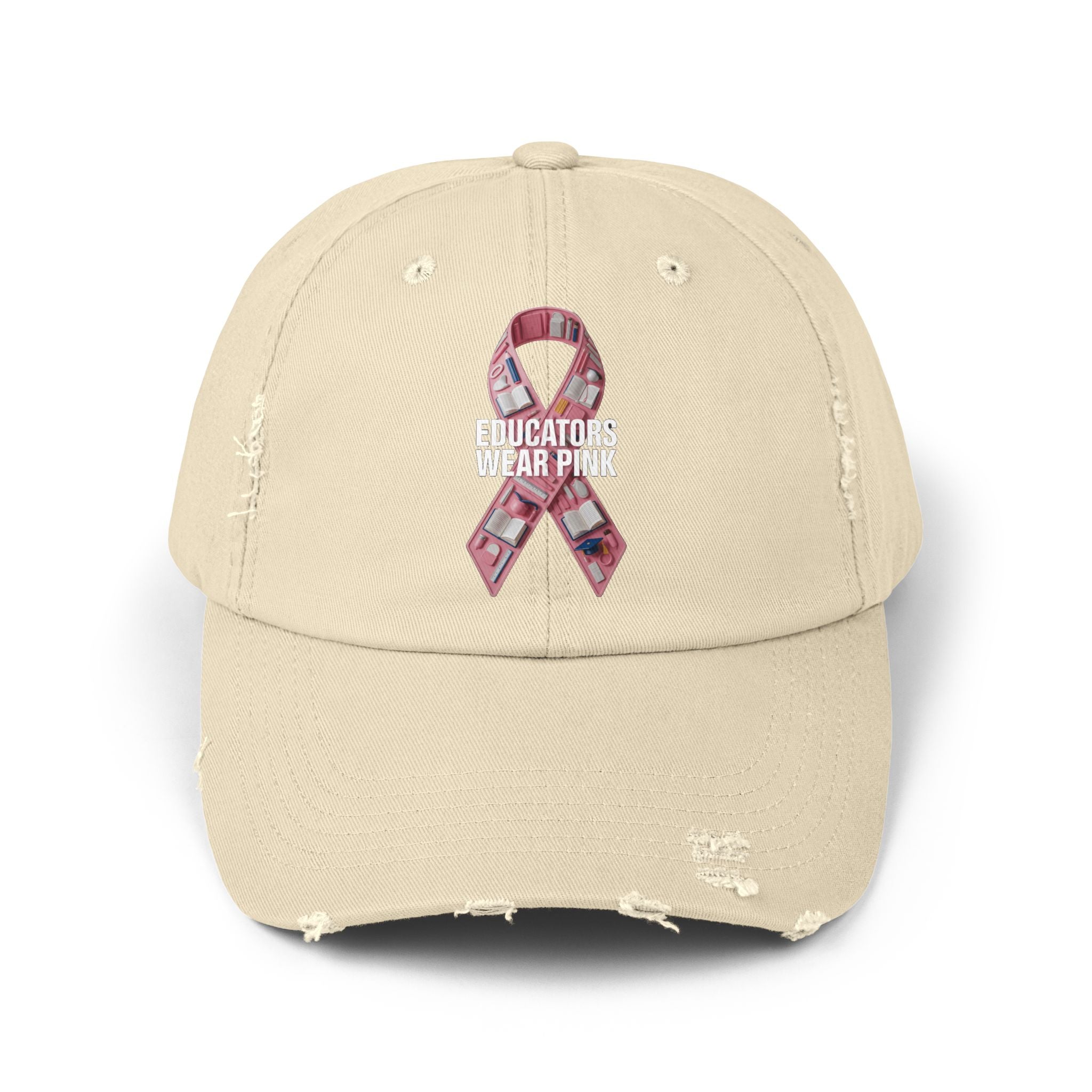 Educators Wear Pink , Unisex Distressed Cap