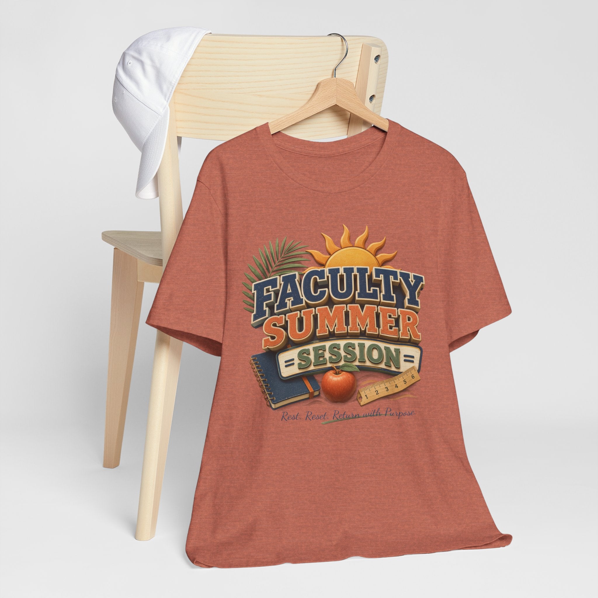 Faculty Summer Session T-Shirt — Retro Palm Sun Campus Tee